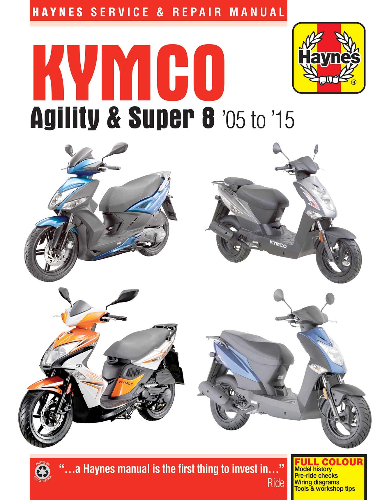 Kymco Agility (2005-2015) and Super 8 (2007-2015) Scooters Haynes Repair Manual - Image 2