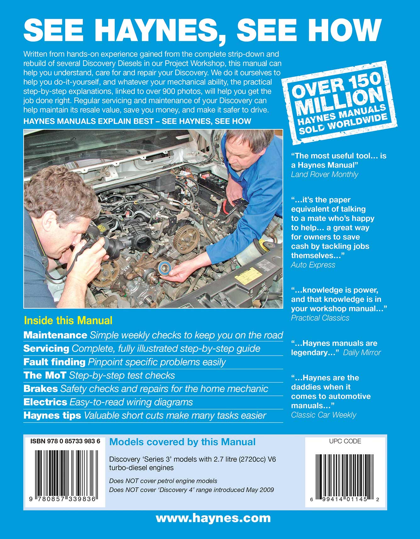 Land Rover Discovery Diesel (Aug 2004-Apr 2009) Haynes Repair Manual - Image 3
