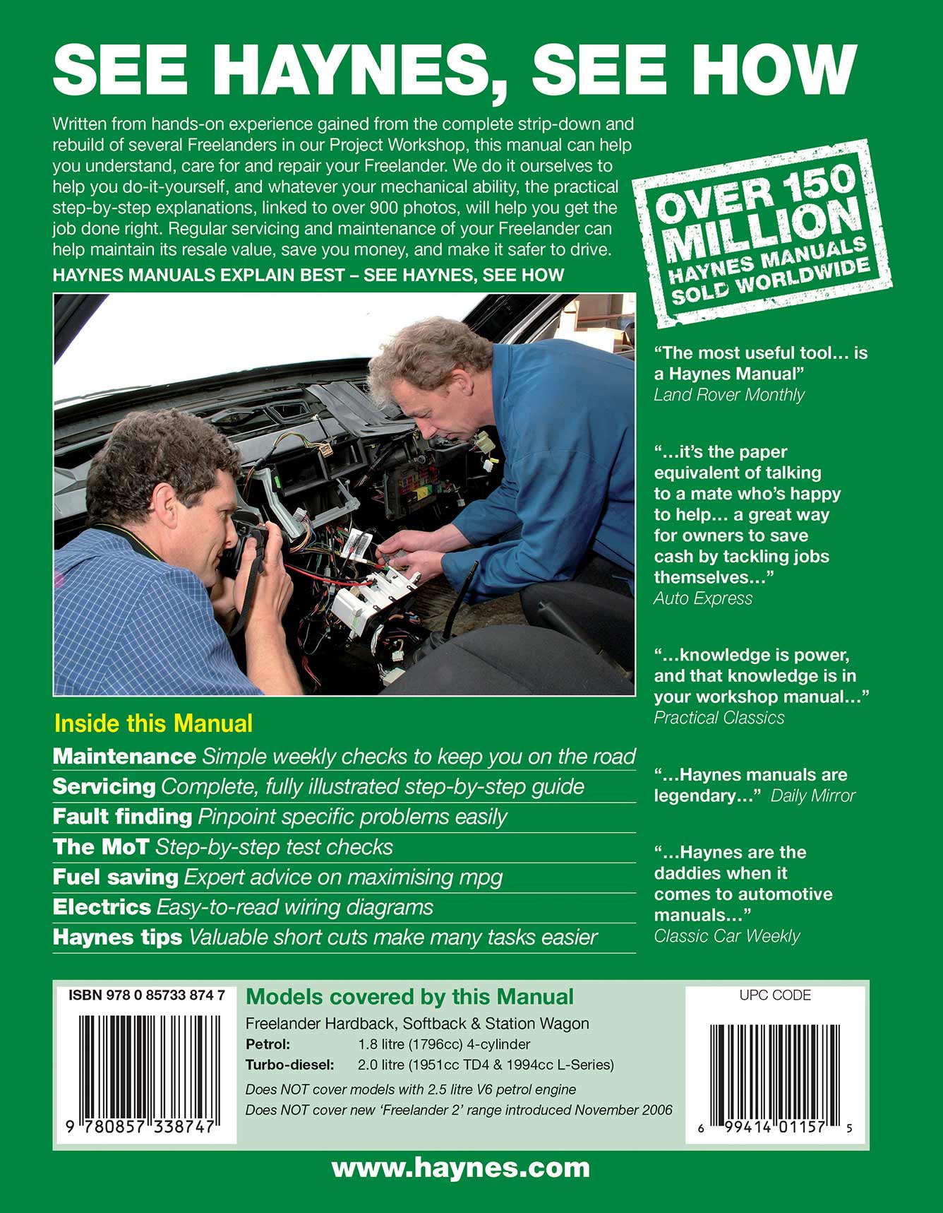 Land Rover Freelander (1997-Oct 2006) Haynes Repair Manual - Image 3