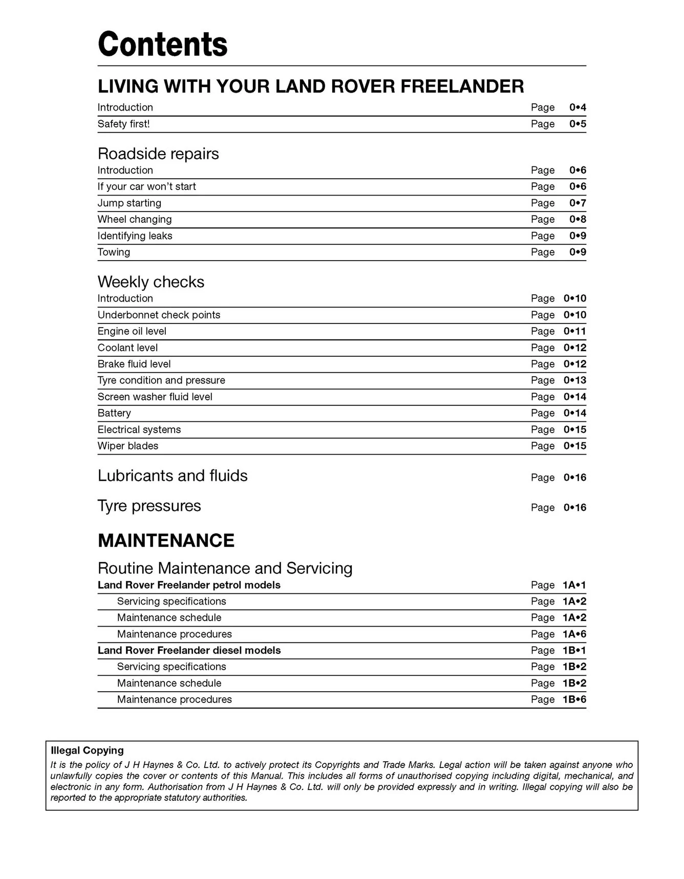 Land Rover Freelander (1997-Oct 2006) Haynes Repair Manual - Image 4