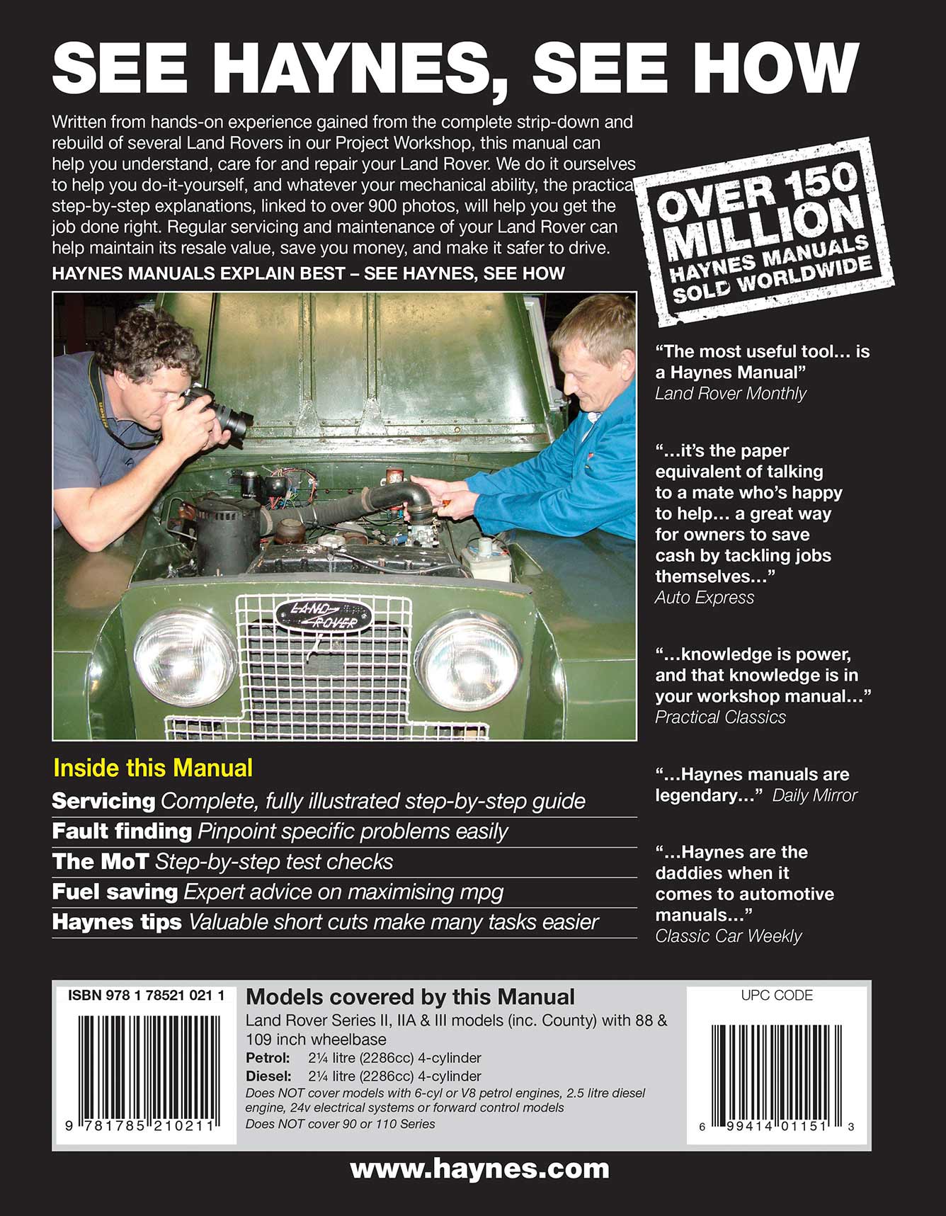 Land Rover Series II, IIA & III Petrol & Diesel (1958-1985) Haynes Repair Manual - Image 2