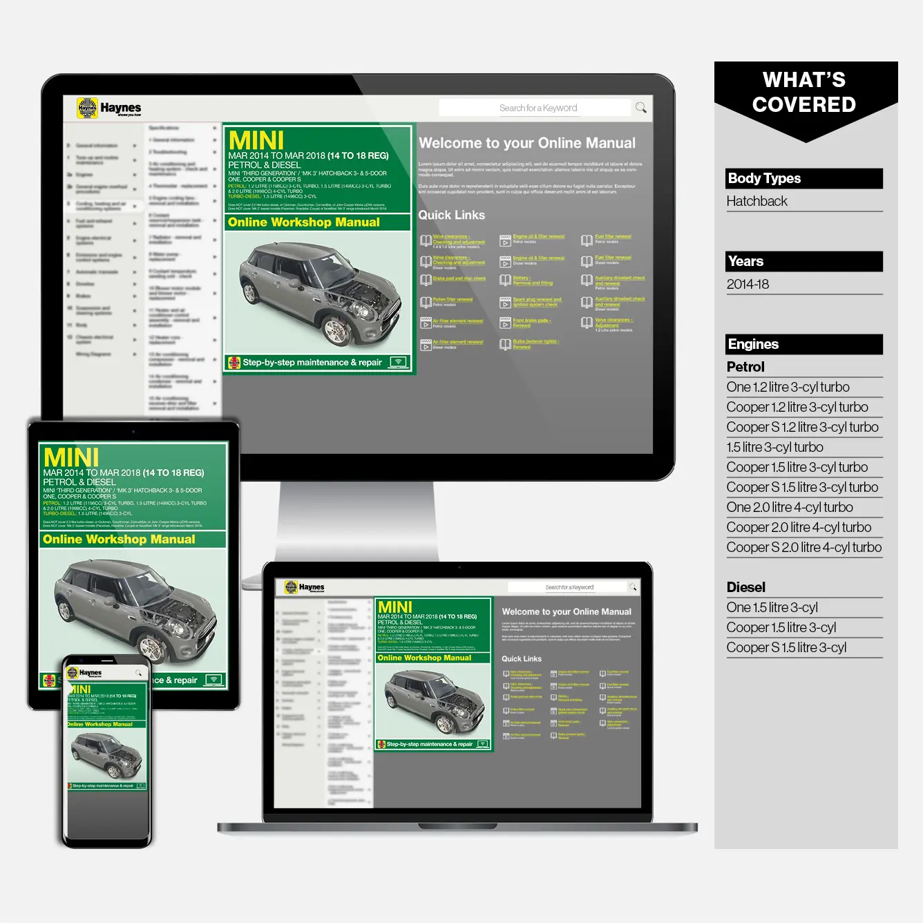 Mini Petrol & Diesel (March 2014-2018) Haynes Repair Manual - Image 9