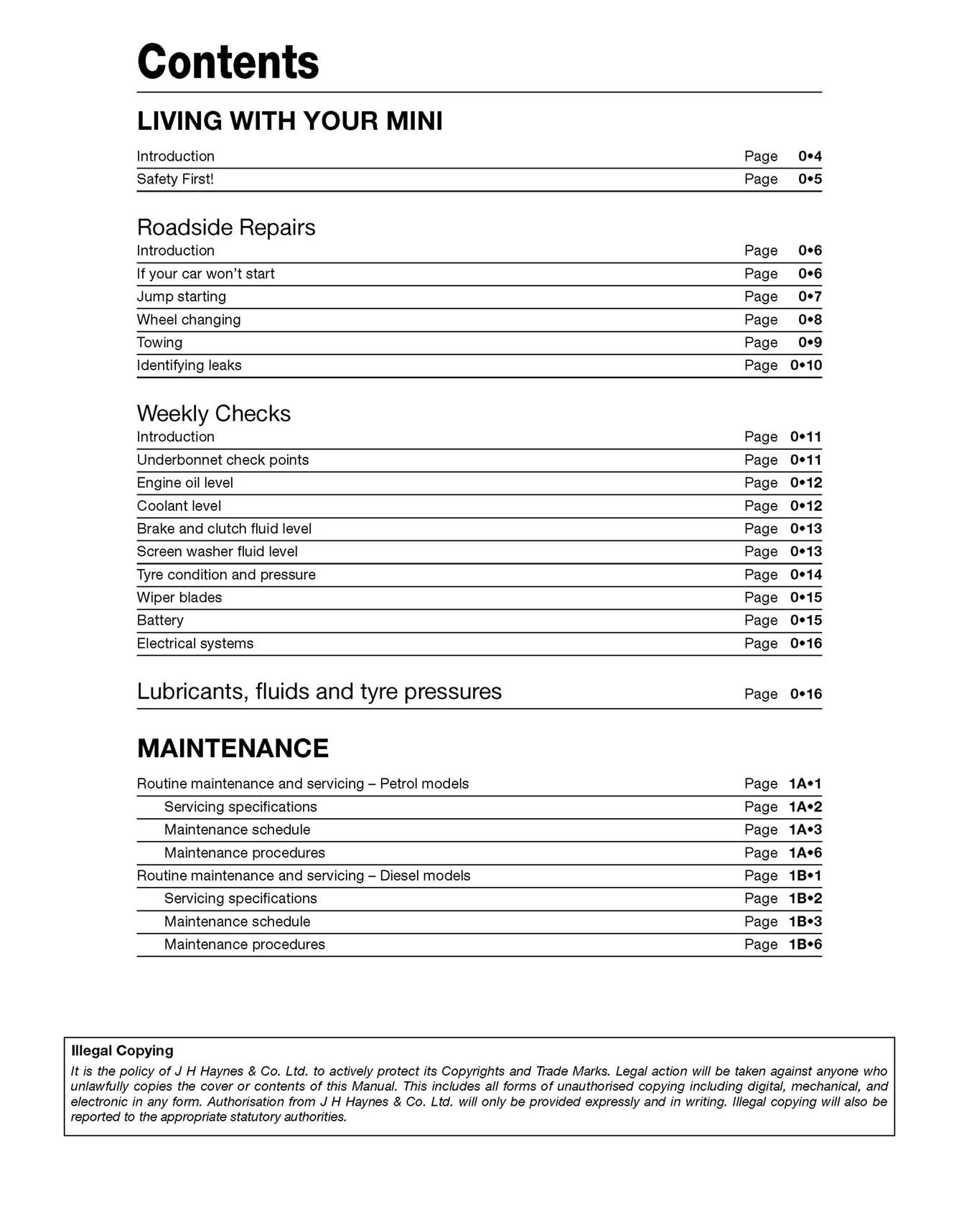 MINI Petrol & Diesel (Nov 2006-2013) Haynes Repair Manual - Image 5