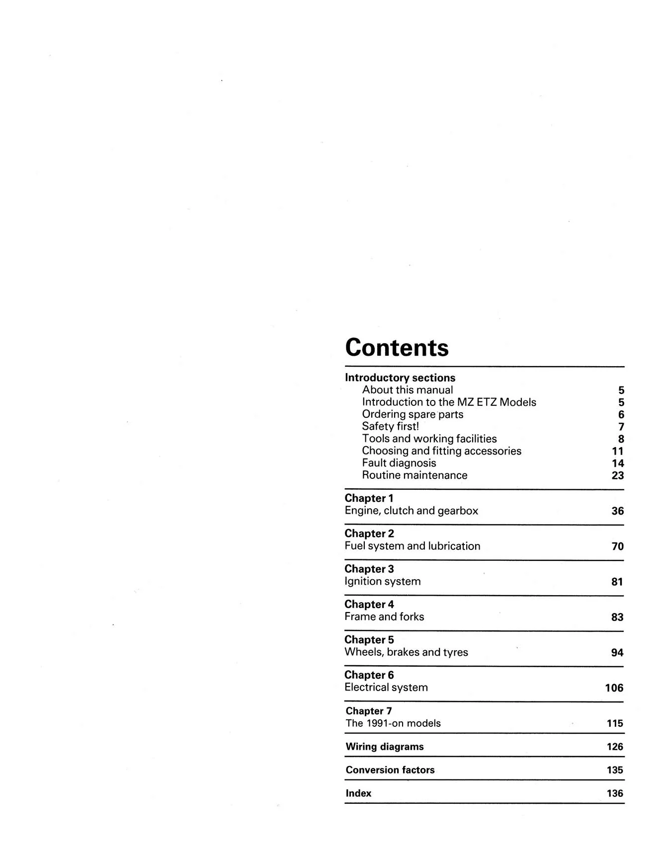 MZ ETZ Models (1981-1995) Haynes Repair Manual - Image 3