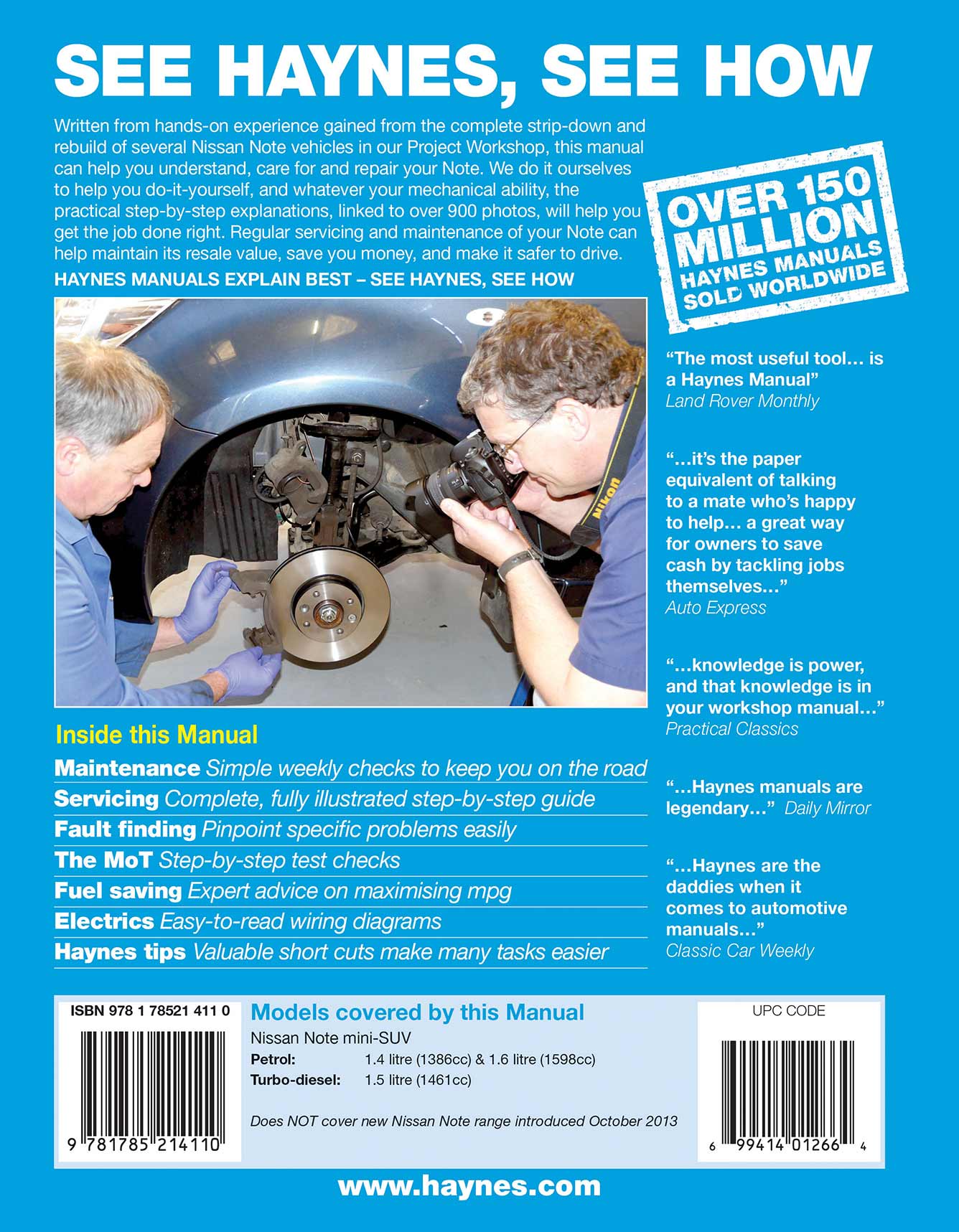 Nissan Note Petrol & Diesel (2006-Sept 2013) 06 to 63 Haynes Repair Manual - Image 3