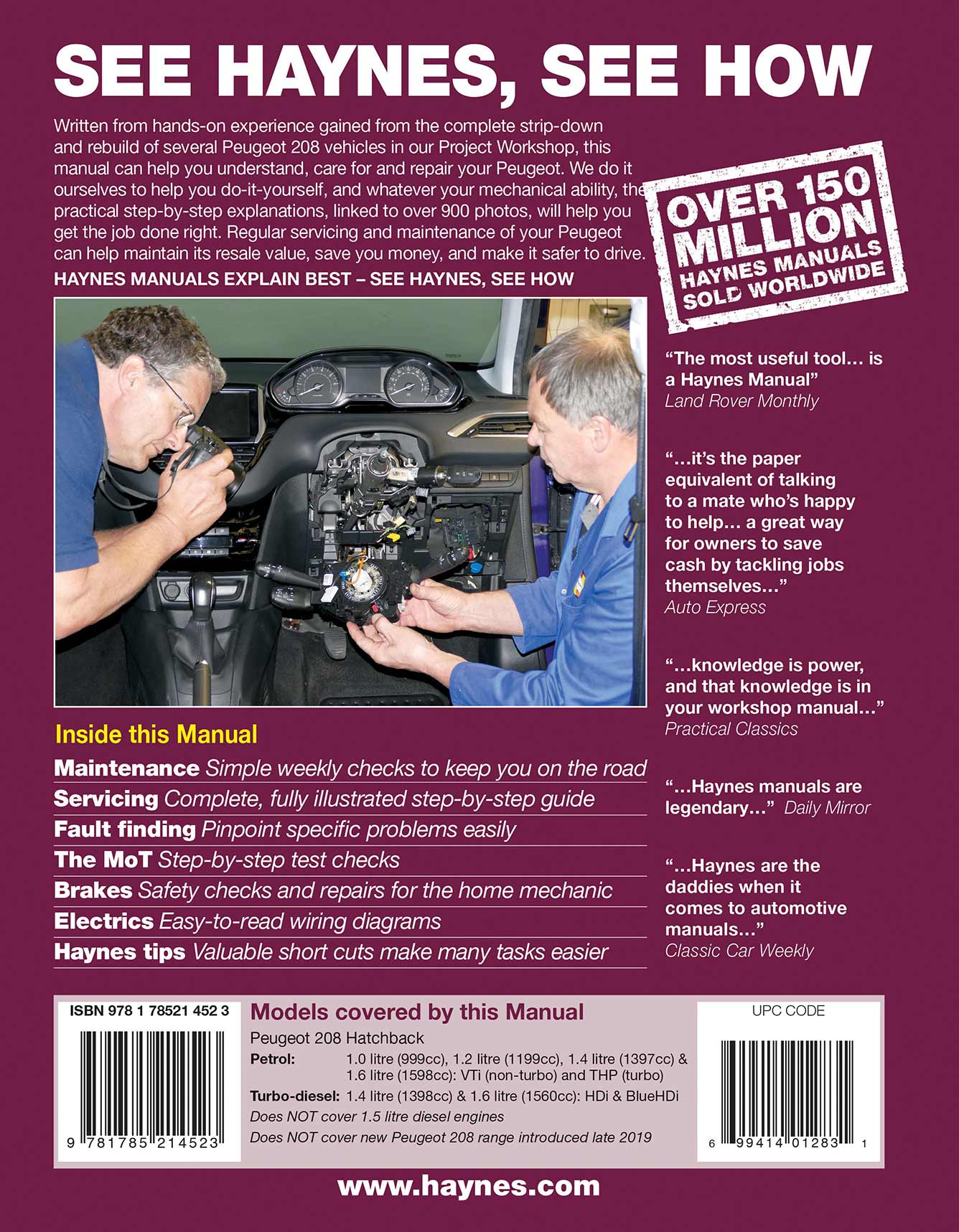 Peugeot 208 Petrol & Diesel (2012-2019) 12 to 69 reg Haynes Repair Manual - Image 3