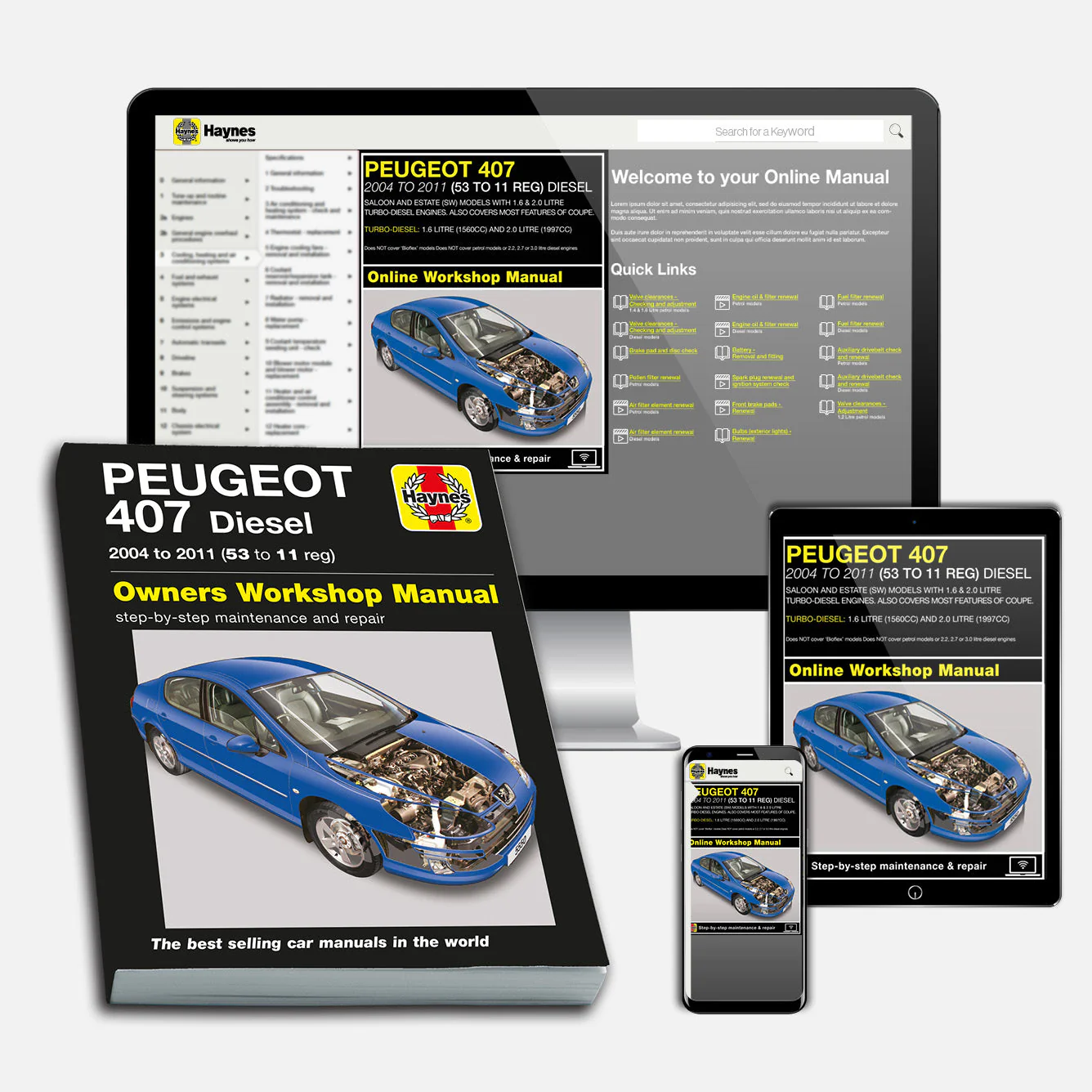 Peugeot 407 Diesel (2004-2011) Haynes Repair Manual