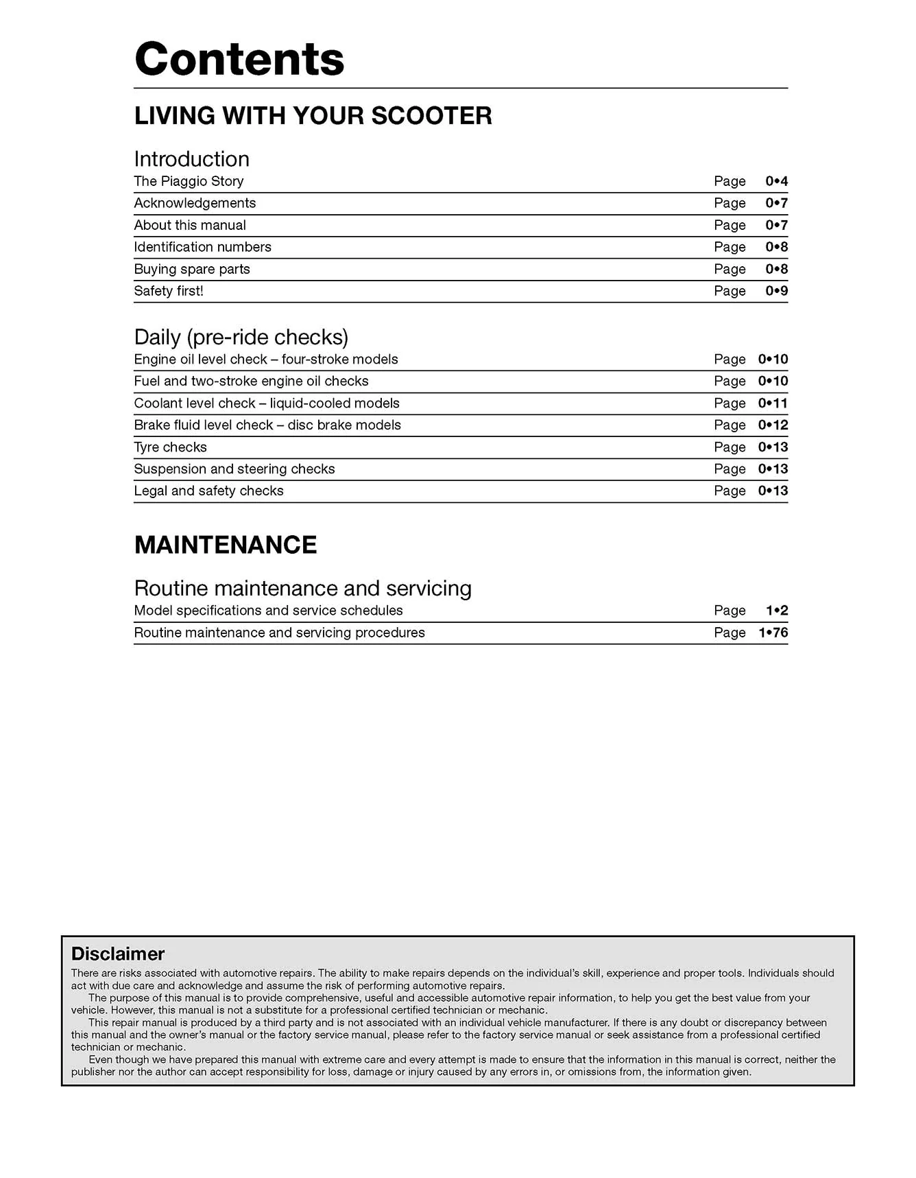 Piaggio & Vespa Scooters (1991-2009) Haynes Repair Manual - Image 4