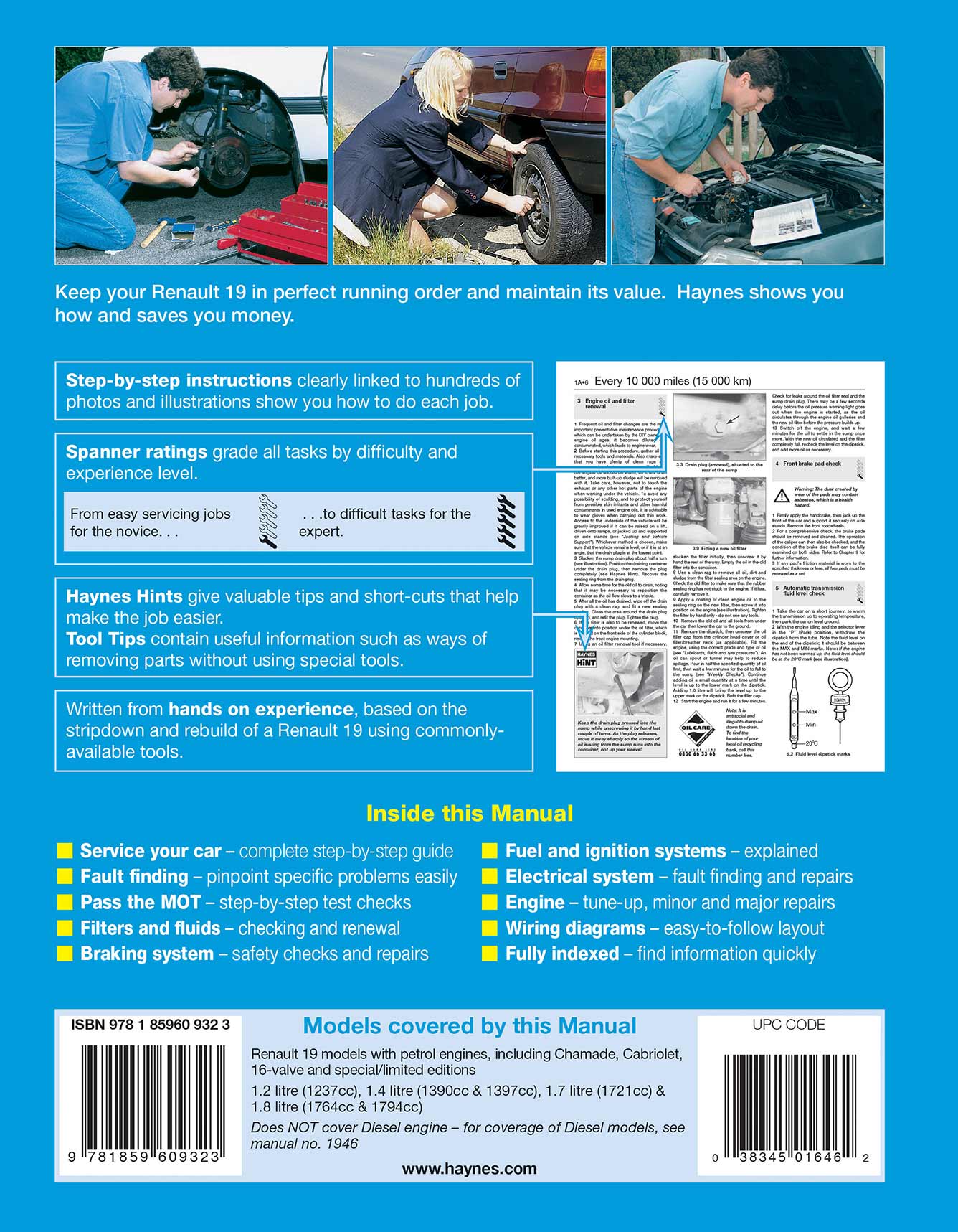 Renault 19 Petrol (1989-1996) Haynes Repair Manual - Image 2