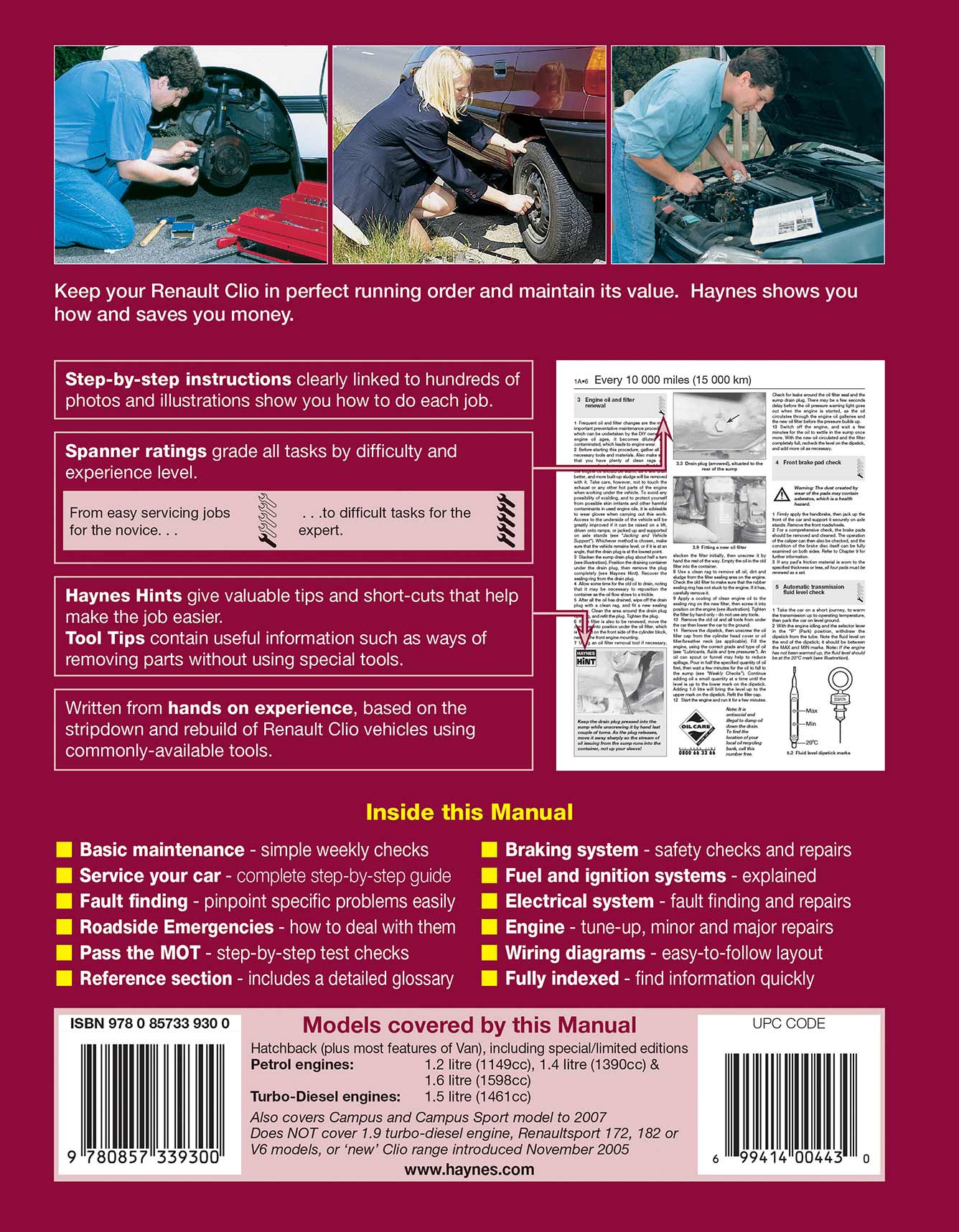 Renault Clio Petrol & Diesel (Jun 2001-2005) Haynes Repair Manual - Image 3