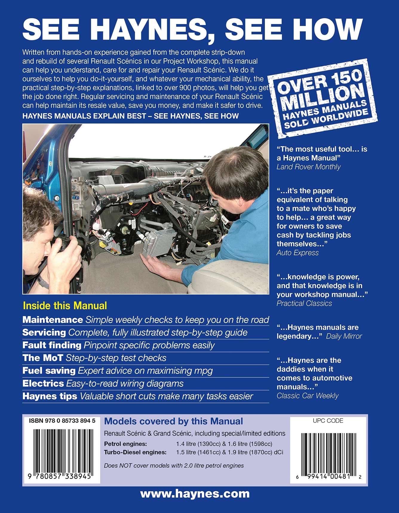 Renault Scenic Petrol & Diesel (Sept 2003-2006) Haynes Repair Manual - Image 3