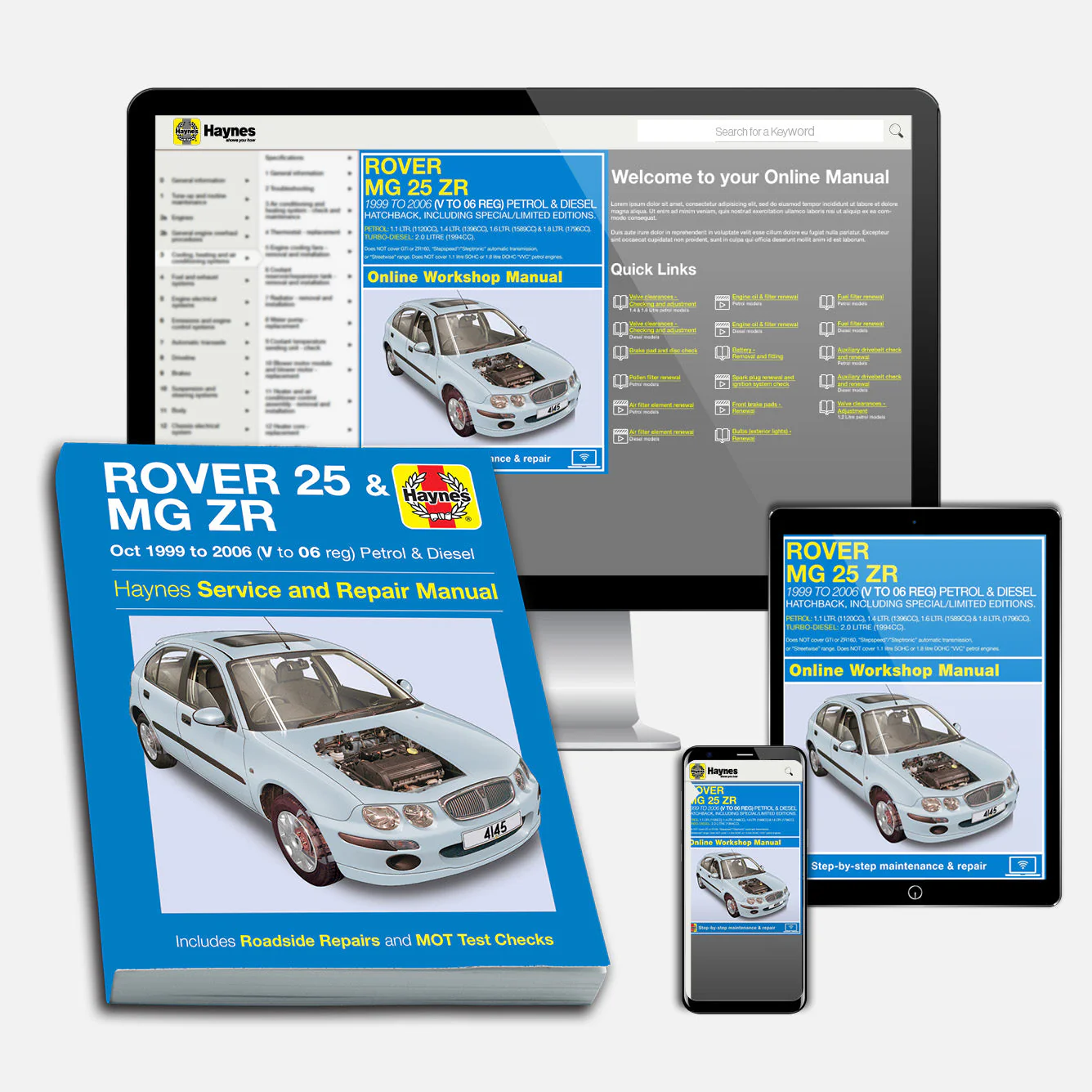 Rover 25 & MG ZR Petrol & Diesel (Oct 1999-2006) Haynes Repair Manual