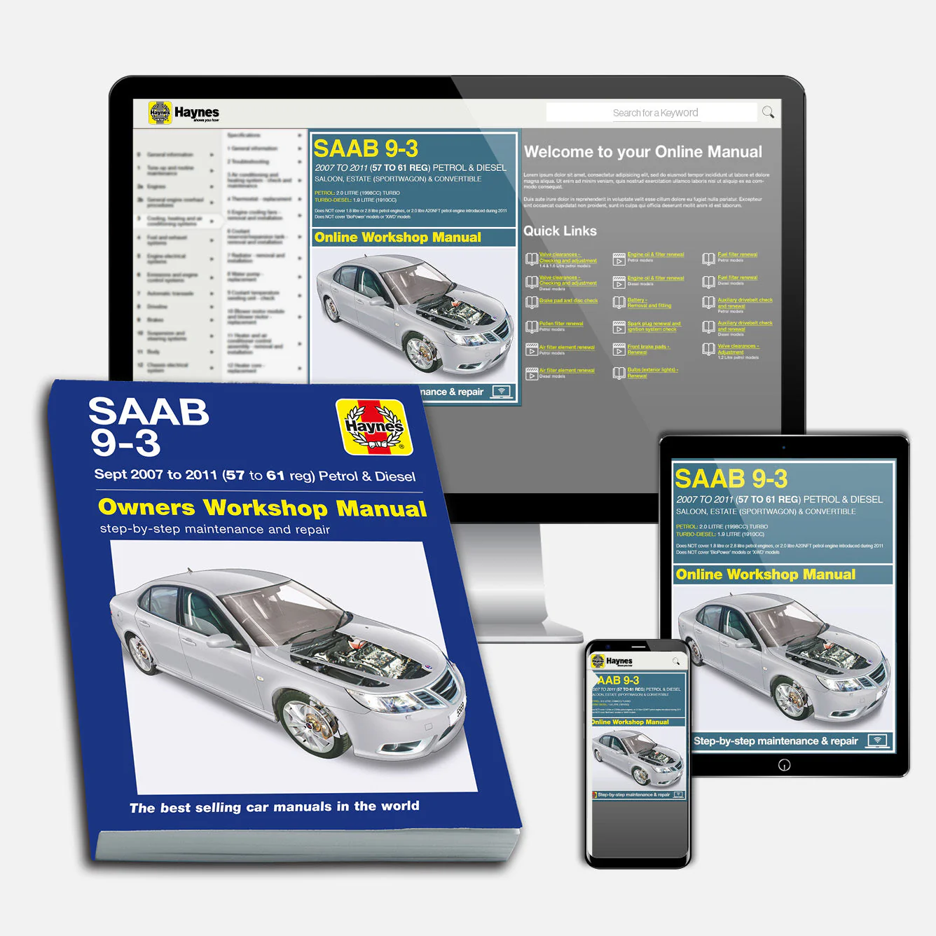 SAAB 9-3 Petrol & Diesel (2007-2011) Haynes Repair Manual