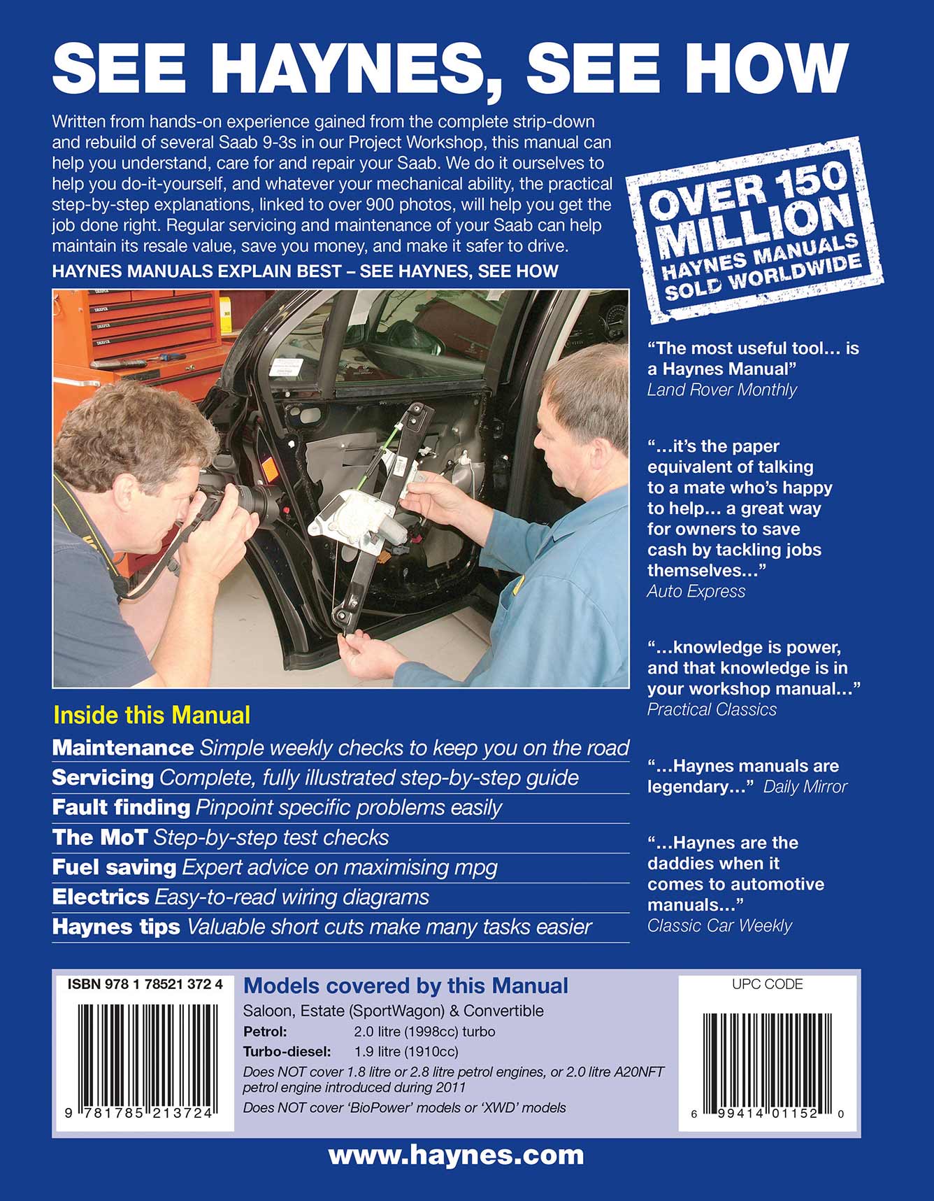 SAAB 9-3 Petrol & Diesel (2007-2011) Haynes Repair Manual - Image 3