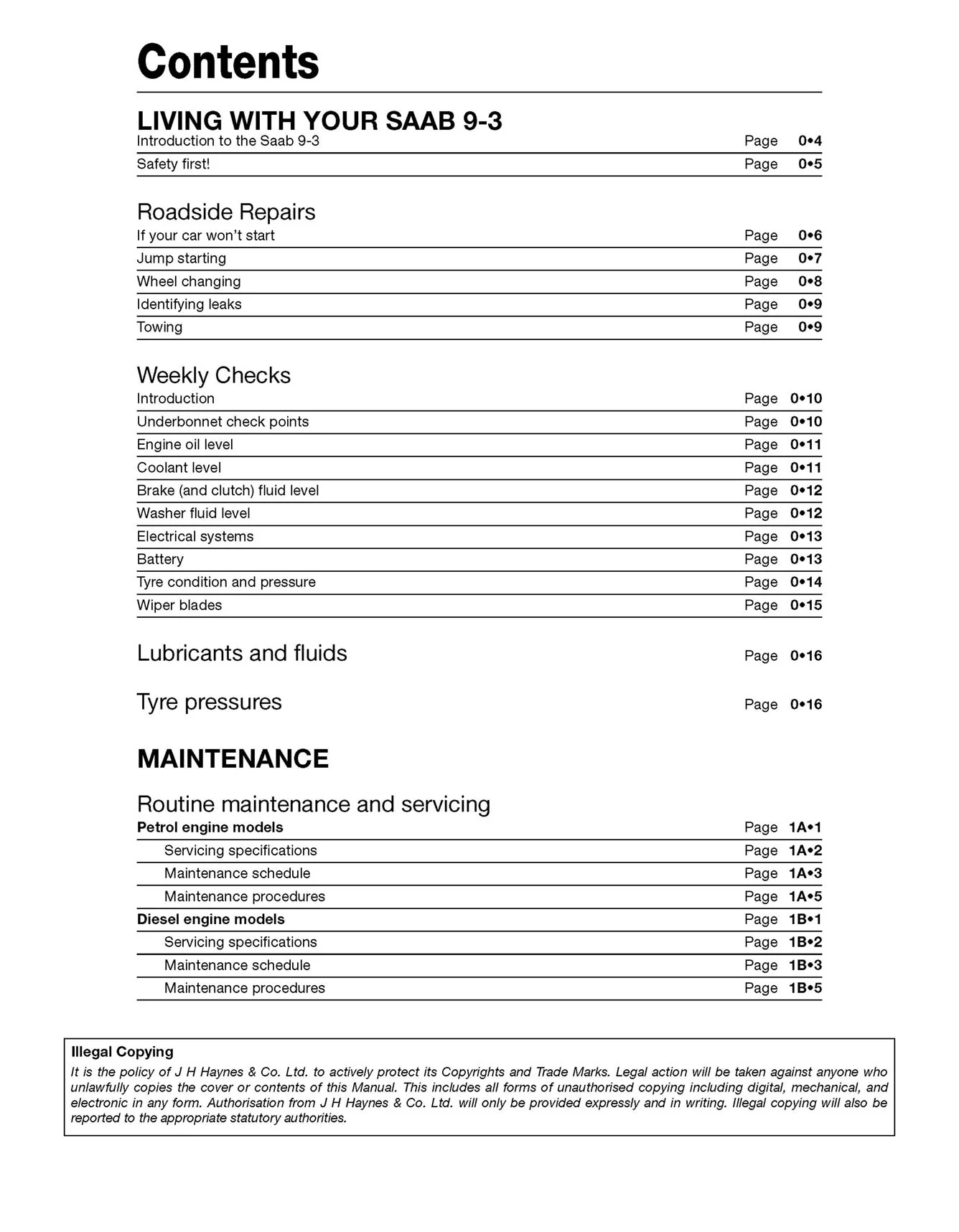 SAAB 9-3 Petrol & Diesel (2007-2011) Haynes Repair Manual - Image 4