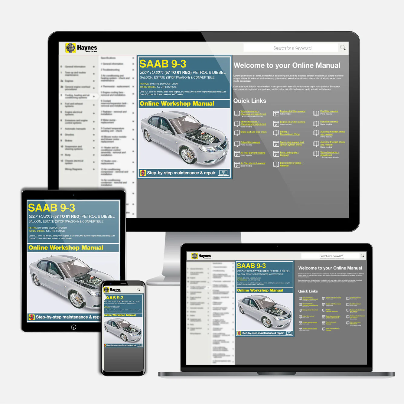 SAAB 9-3 Petrol & Diesel (2007-2011) Haynes Repair Manual - Image 9