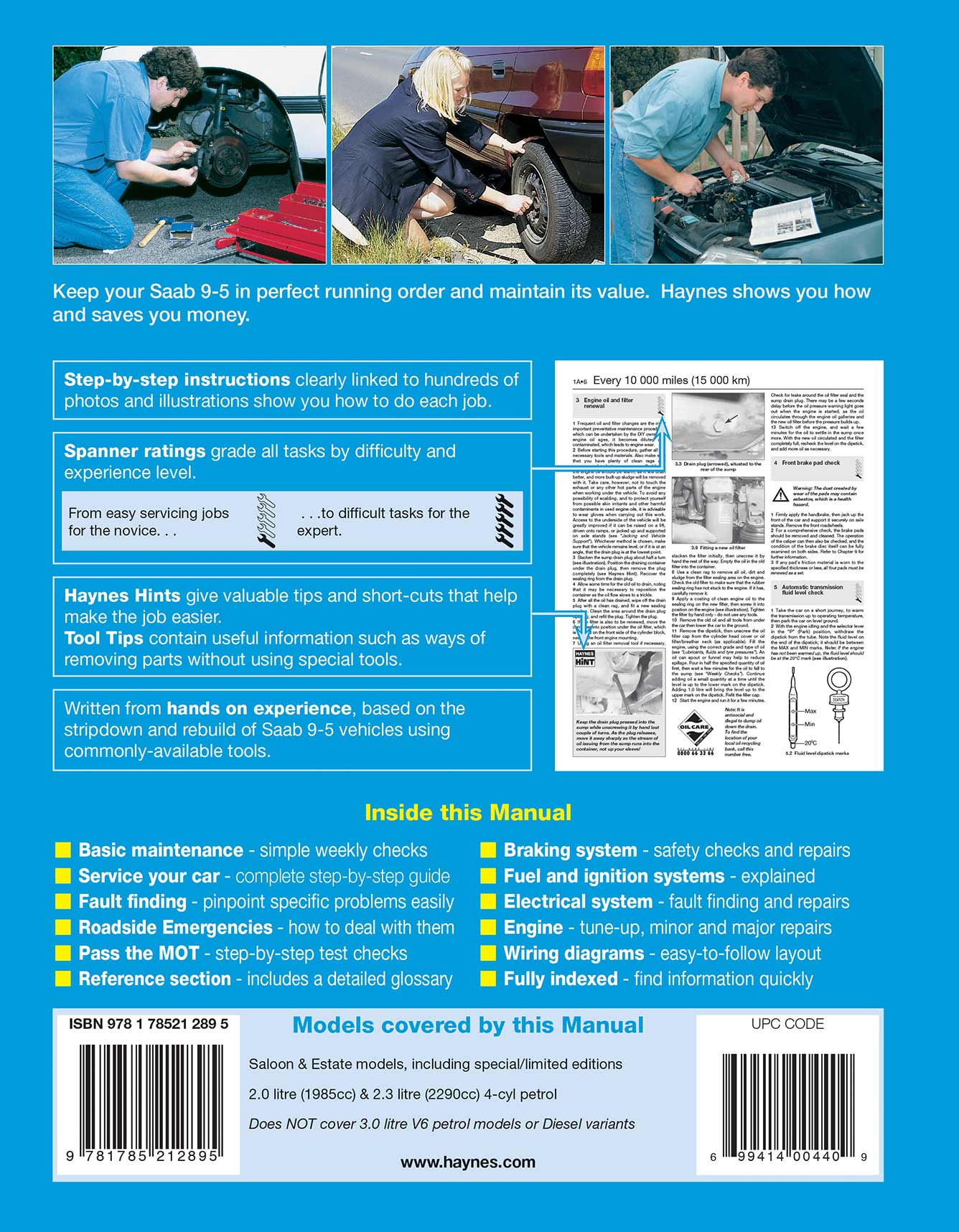 Saab 9-5 Petrol (1997-2005) Haynes Repair Manual - Image 2