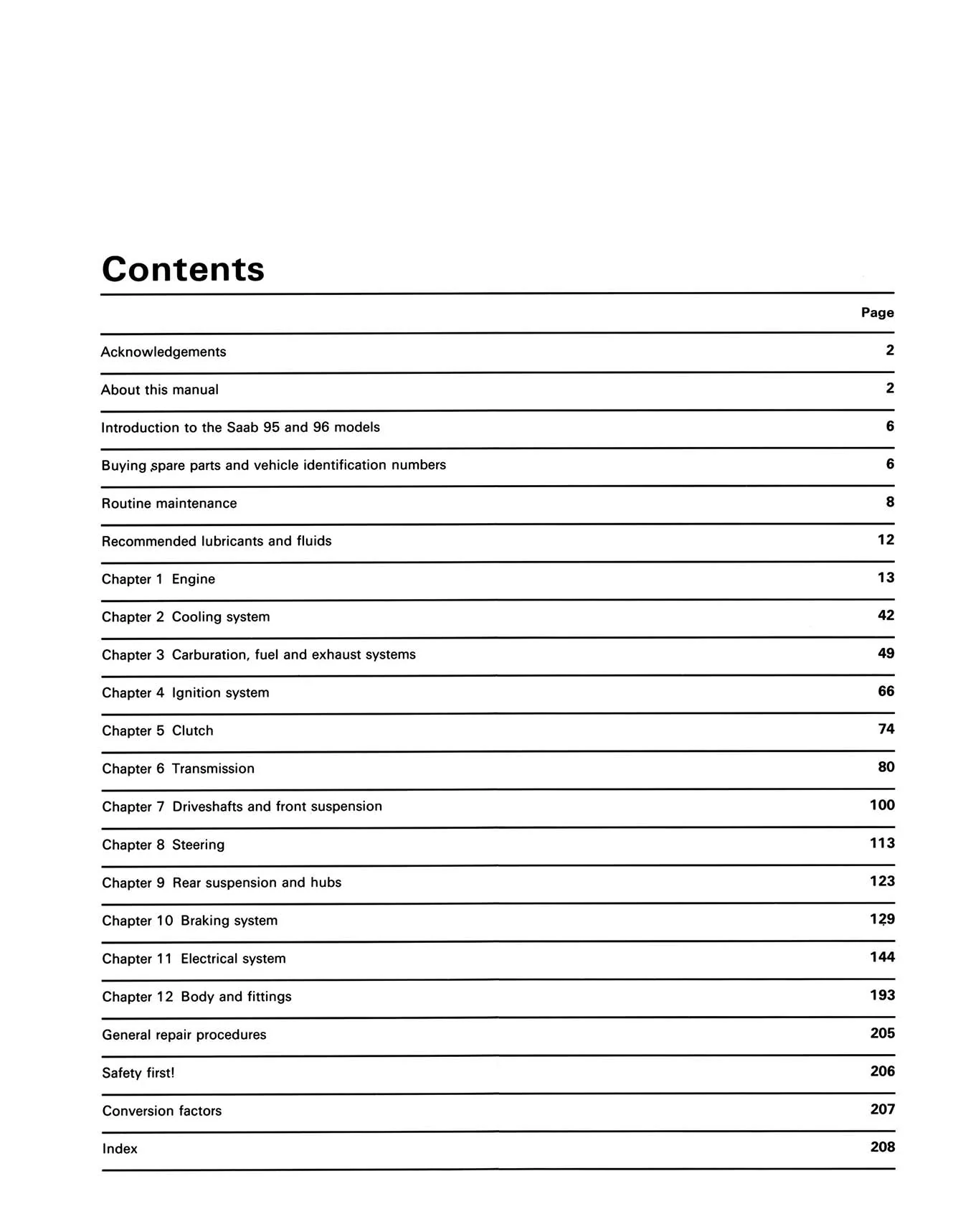 Saab 95 & 96 Petrol (1966-1976) Haynes Repair Manual - Image 3