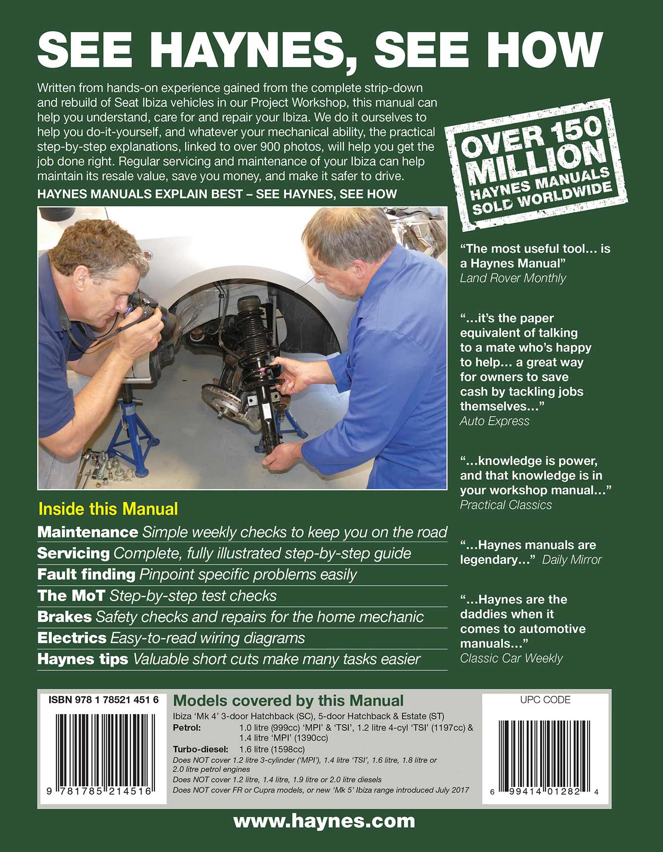 Seat Ibiza May 2008-June 2017 Haynes Repair Manual - Image 3