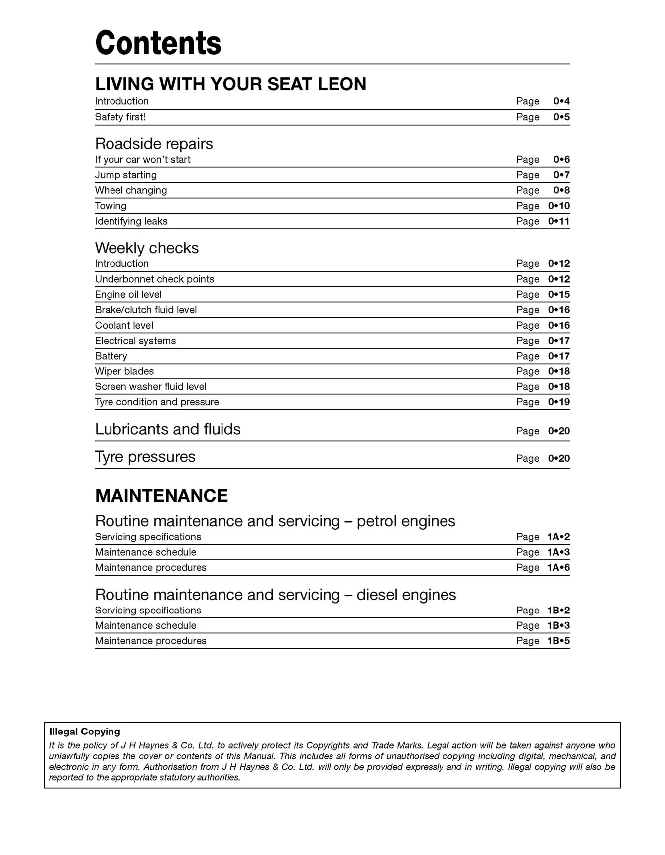 Seat Leon (Sept 2005-Sept 2012) 55 to 62 Haynes Repair Manual - Image 4