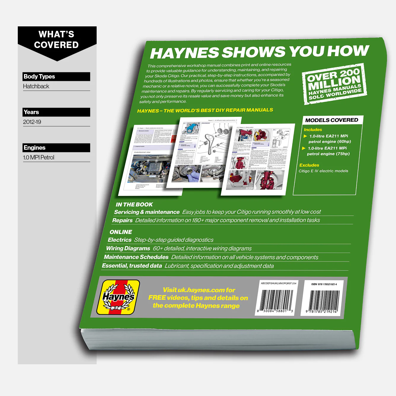Skoda Citigo Petrol (2012 - 2019) Haynes Repair Manual - Image 2