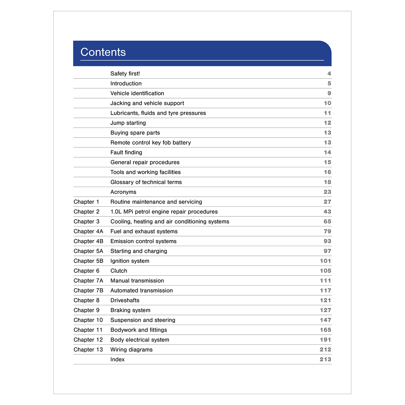 Skoda Citigo Petrol (2012 - 2019) Haynes Repair Manual - Image 3