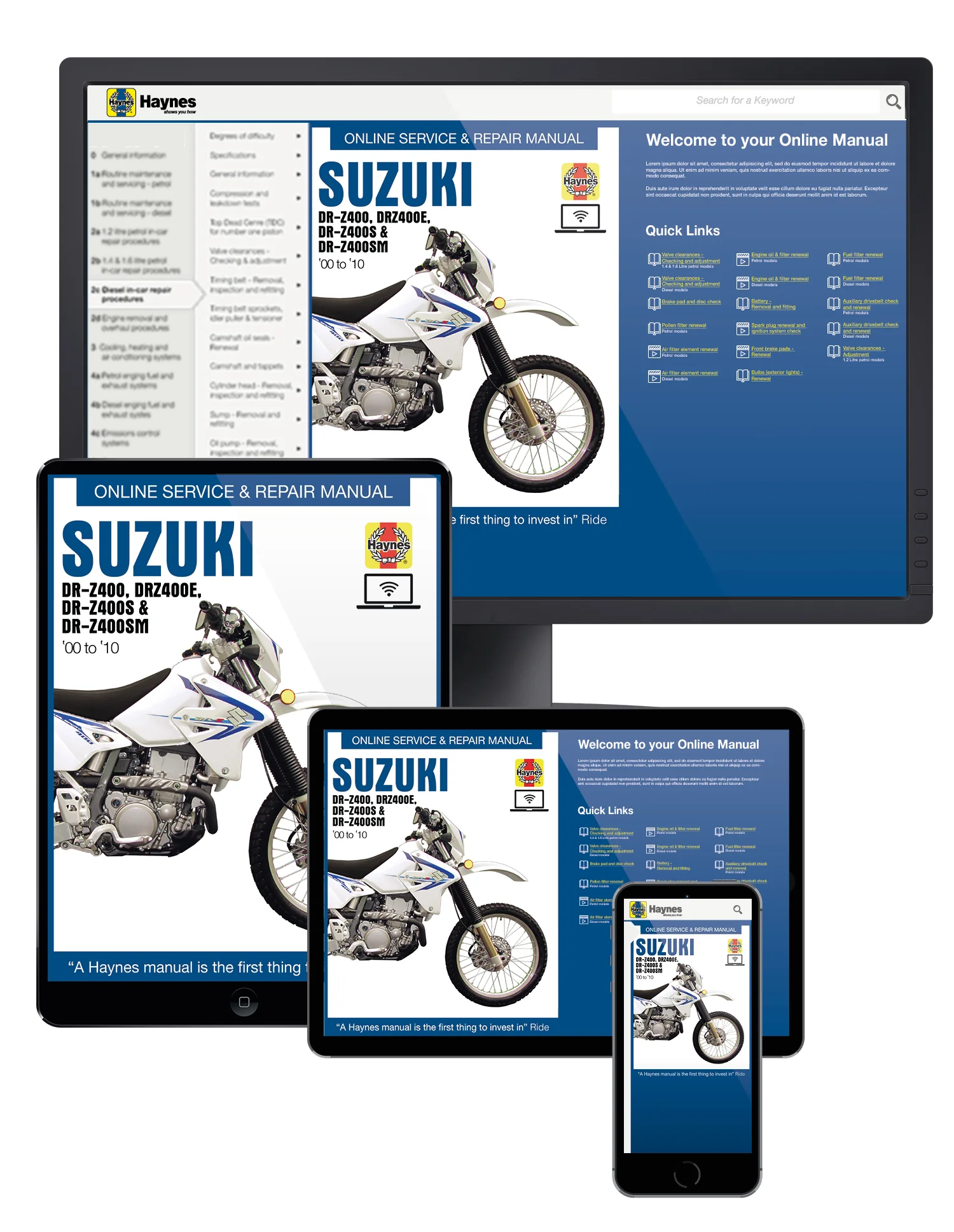 Suzuki DR-Z400/Z400E/Z400S/Z400SM (2000-2010) Haynes Repair Manual - Image 2