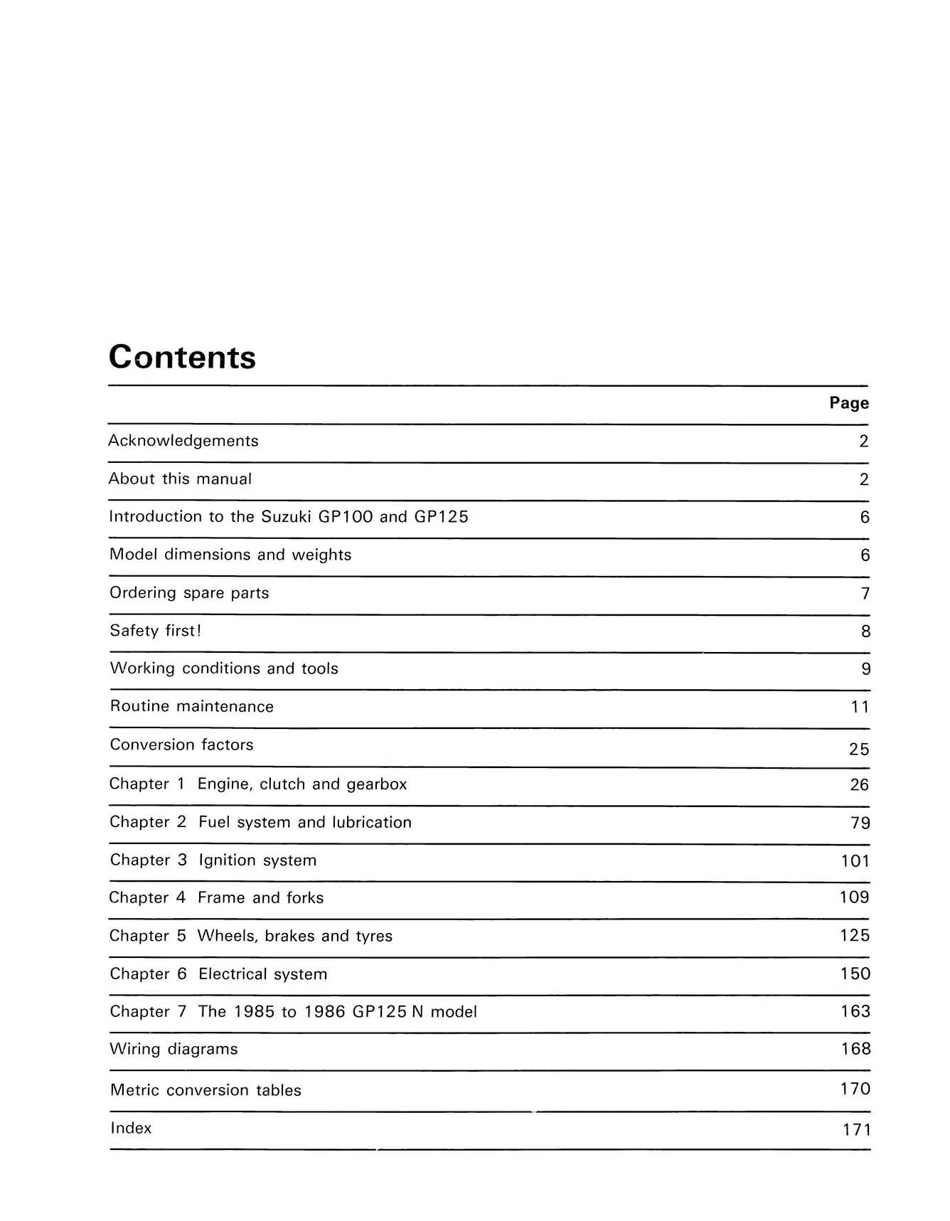 Suzuki GP100 & 125 Singles (1978-1993) Haynes Repair Manual - Image 3