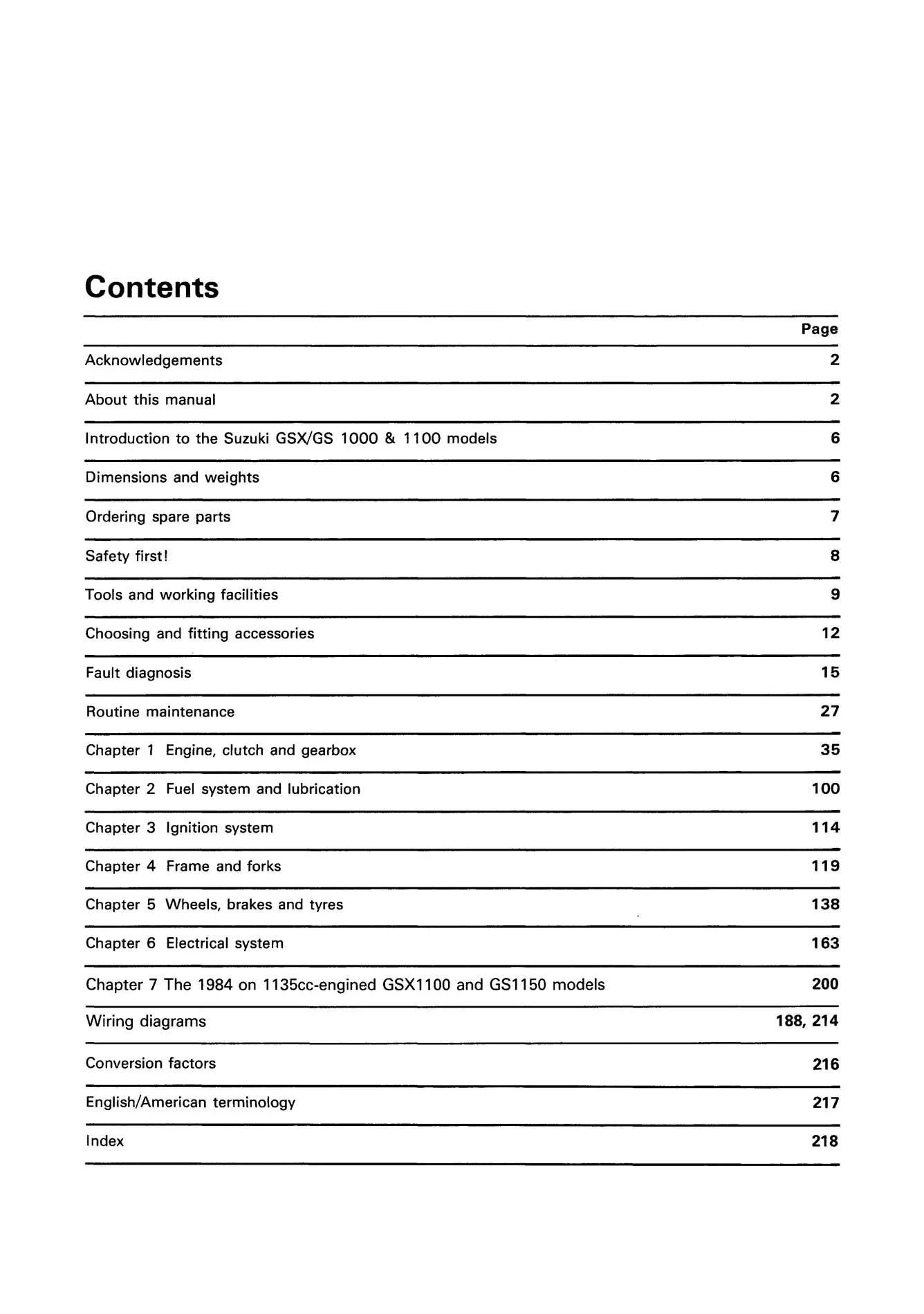 Suzuki GS/GSX1000, 1100 & 1150 4-valve Fours (1979-1988) Haynes Repair Manual - Image 3