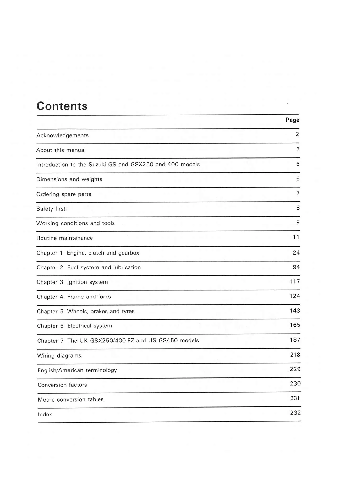 Suzuki GS/GSX250, 400 & 450 Twins (1979-1985) Haynes Repair Manual - Image 3