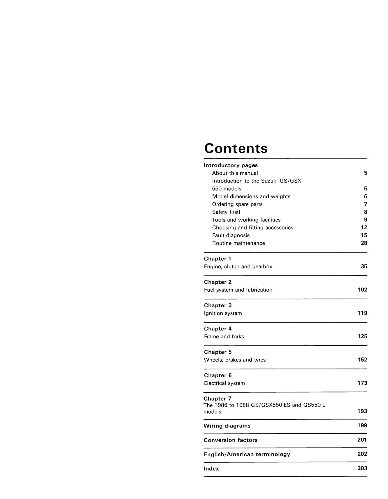 Suzuki GS/GSX550 4-valve Fours (1983-1988) Haynes Repair Manual - Image 3