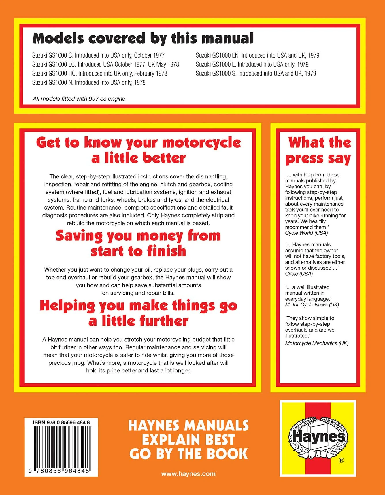 Suzuki GS1000 Four (1977-1979) Haynes Repair Manual - Image 2