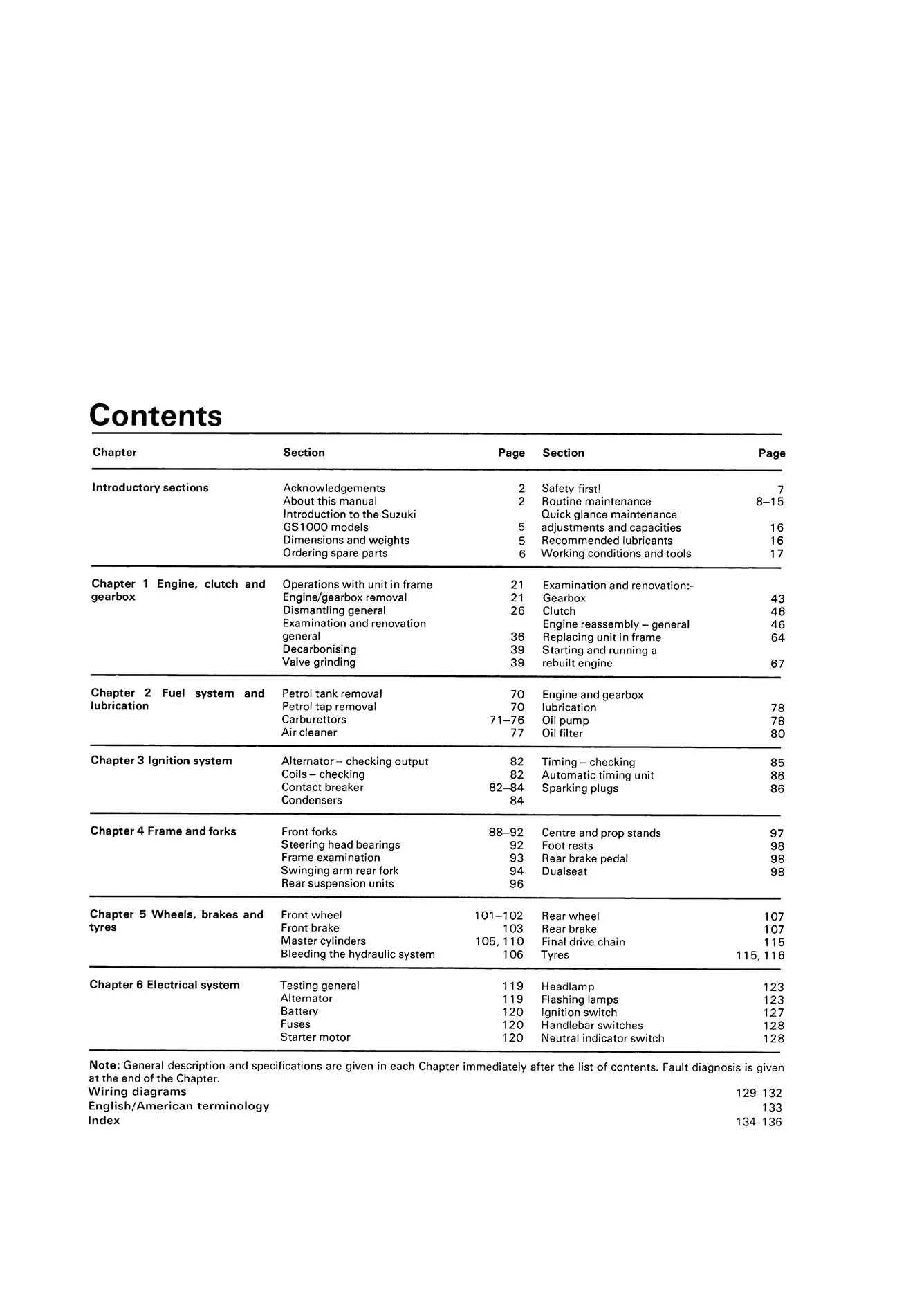 Suzuki GS1000 Four (1977-1979) Haynes Repair Manual - Image 3