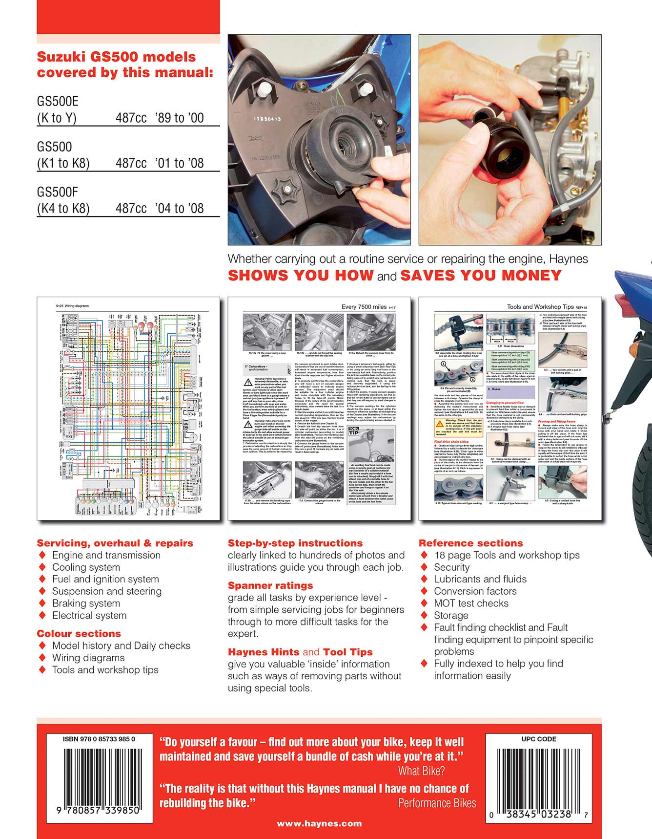 Suzuki GS500 Twin (1989-2008) Haynes Repair Manual - Image 3