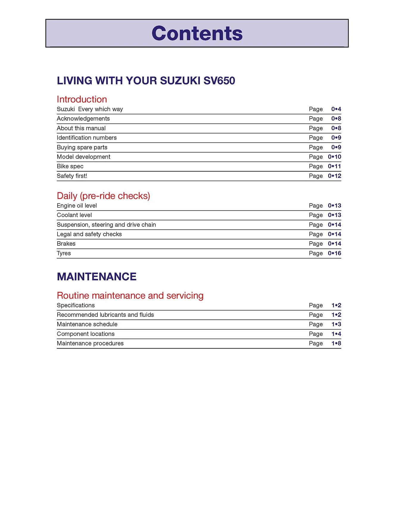 Suzuki SV650 & SV650S (1999-2008) Haynes Repair Manual - Image 4