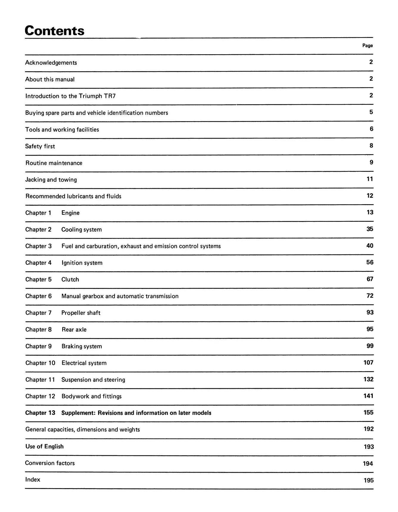 Triumph TR7 (1975-1982) Haynes Repair Manual - Image 3