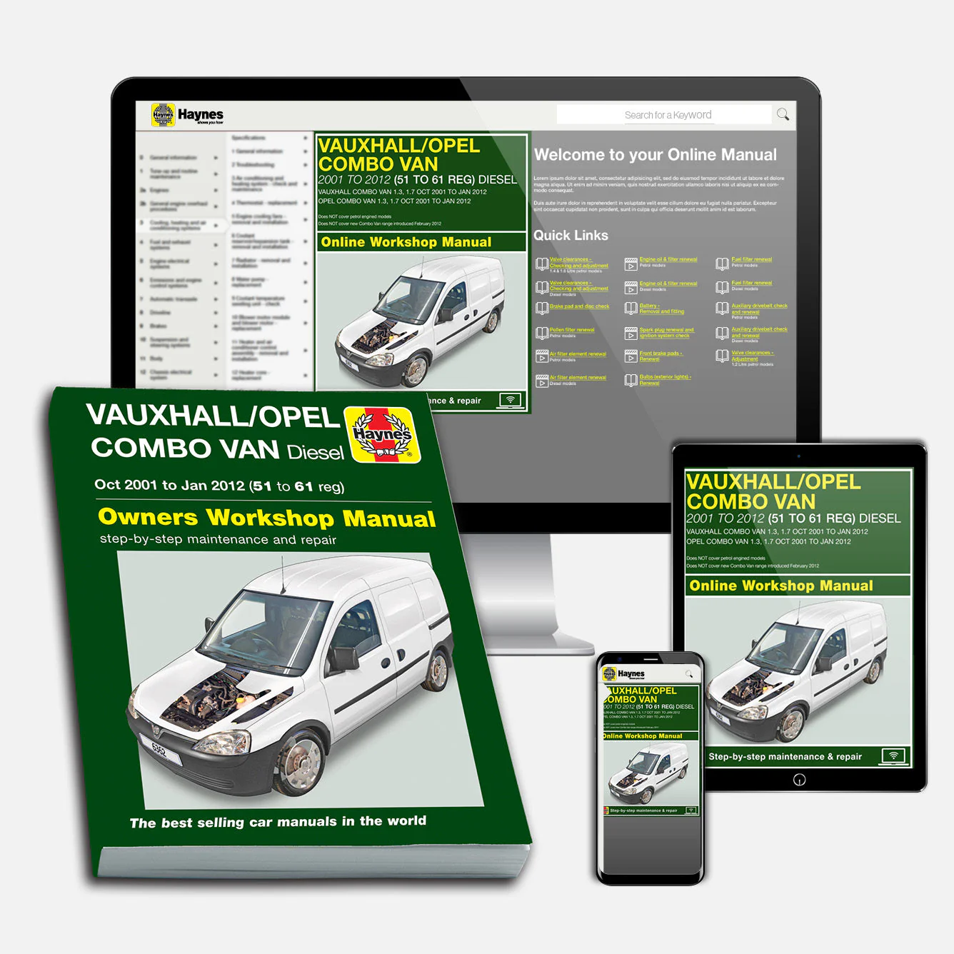 Vauxhall/Opel Combo Diesel Van (Oct 2001-Jan 2012) 51 to 61 Haynes Repair Manual