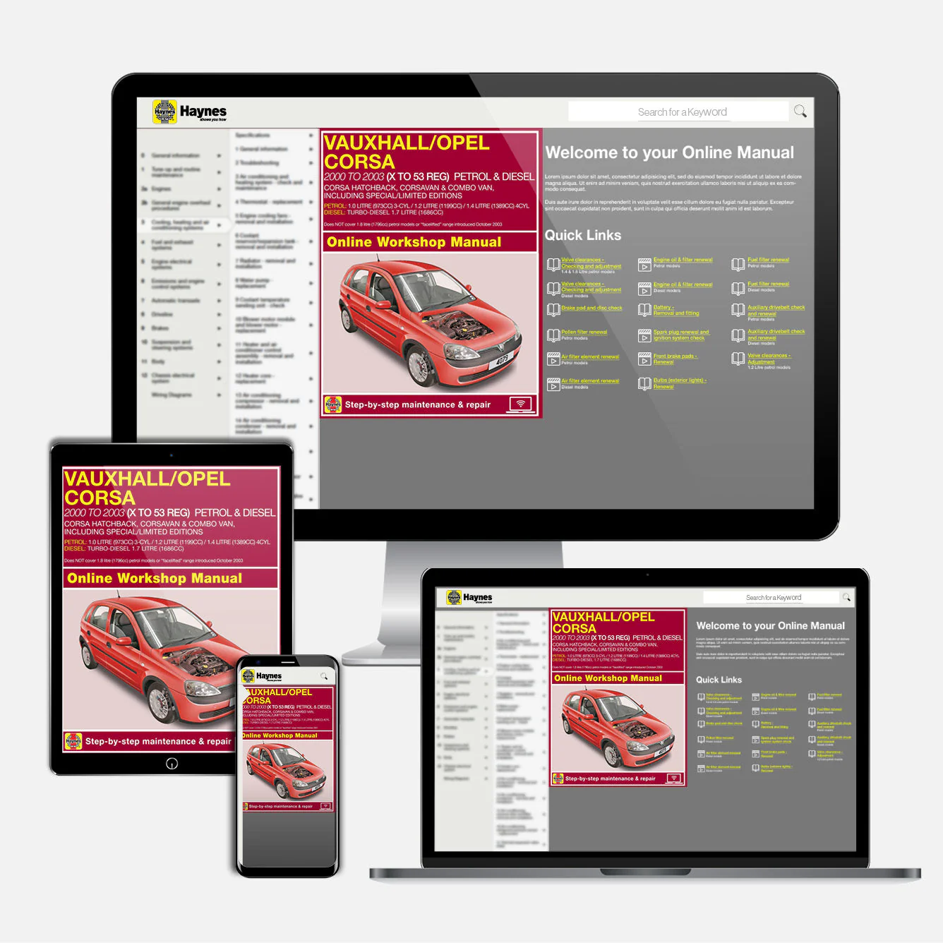 Vauxhall/Opel Corsa Petrol & Diesel (2000-2003) Haynes Online Manual