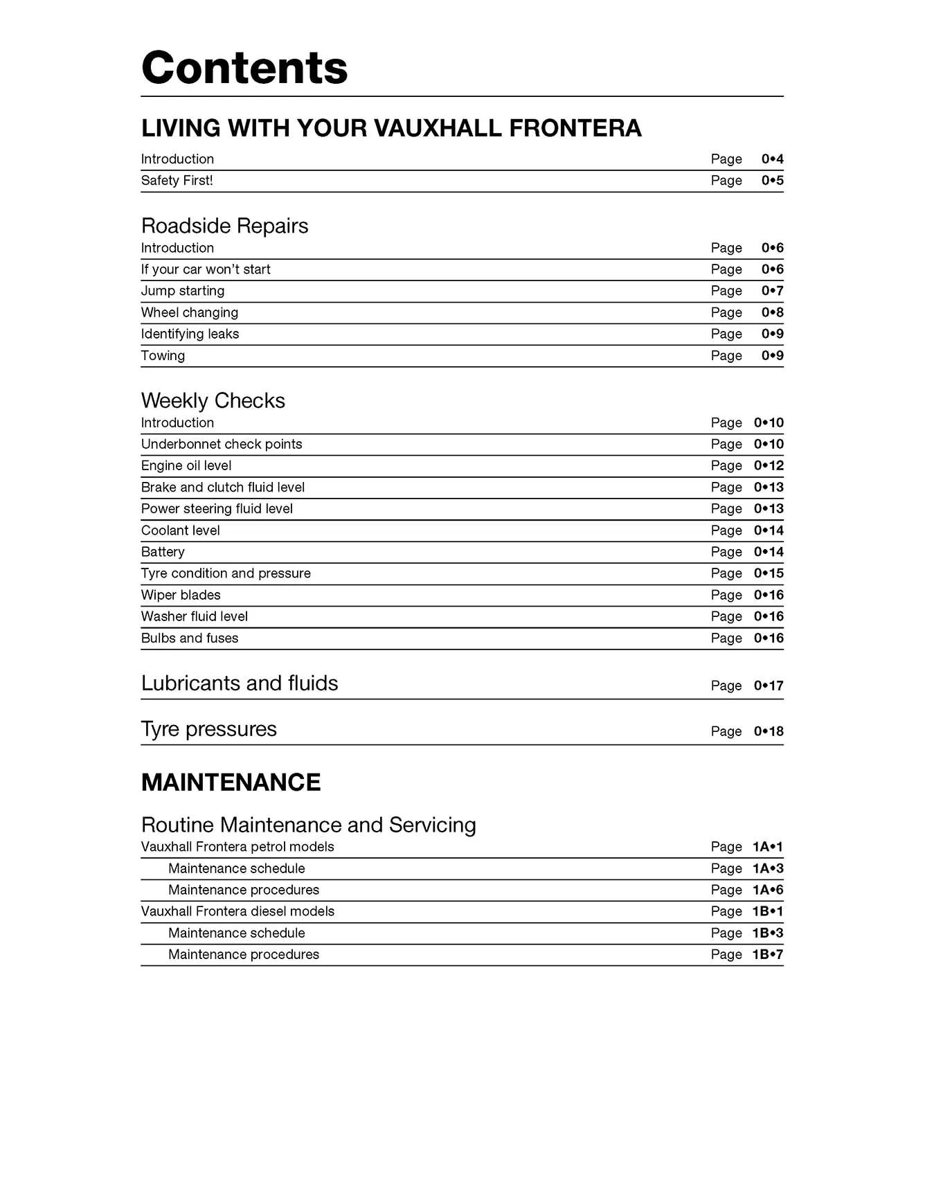 Vauxhall/Opel Frontera Petrol & Diesel (1991-Sept 1998) Haynes Repair Manual - Image 3