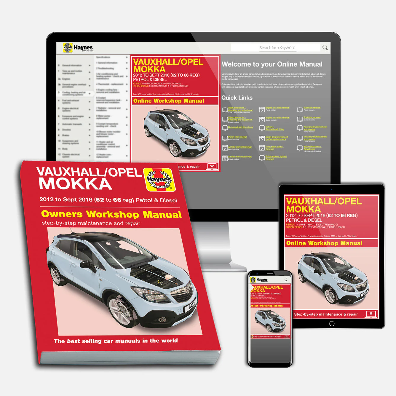 Vauxhall/Opel Mokka Petrol & Diesel (2012-Sept 2016) 62 to 66 Haynes Repair Manual
