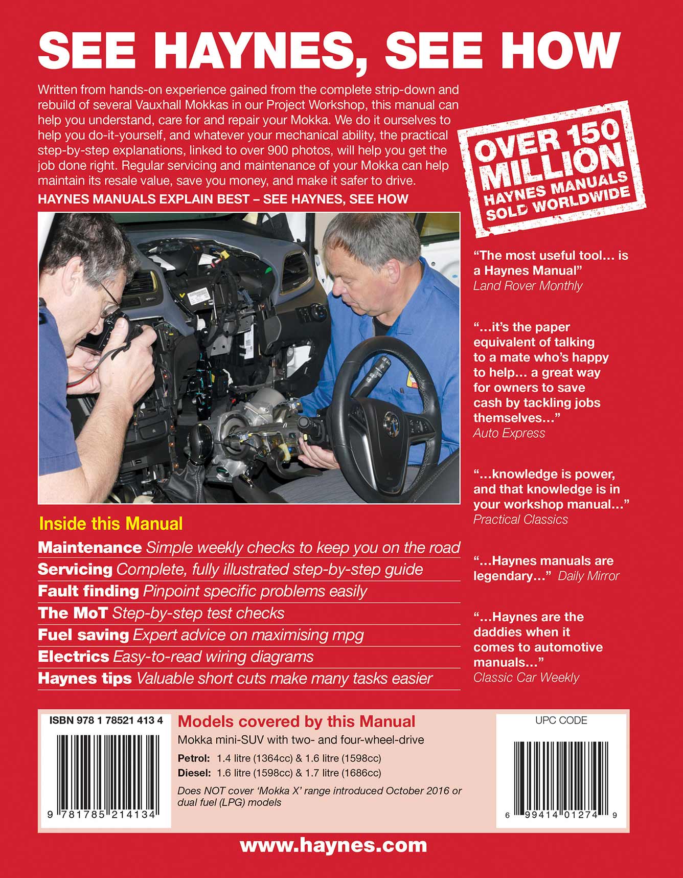 Vauxhall/Opel Mokka Petrol & Diesel (2012-Sept 2016) 62 to 66 Haynes Repair Manual - Image 3