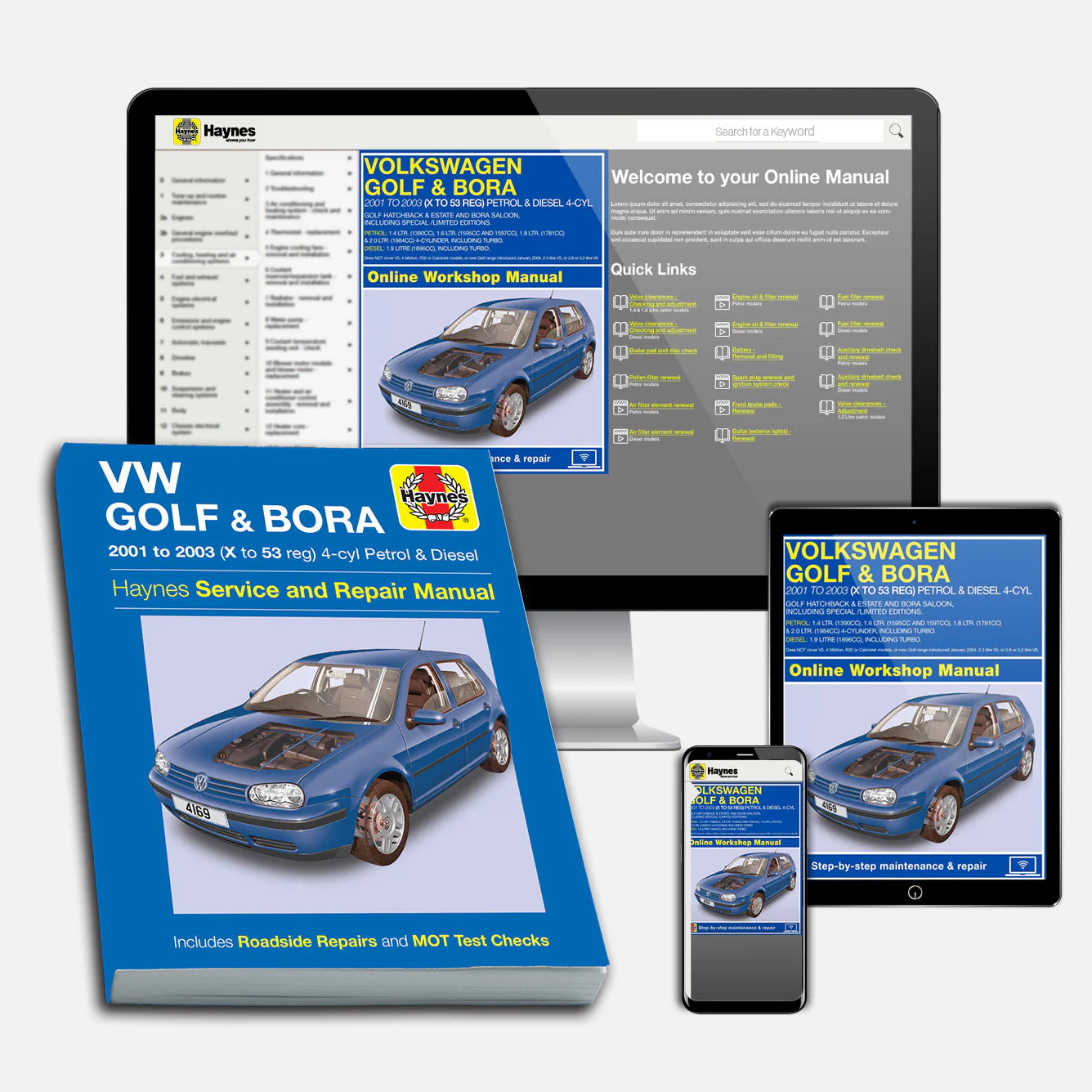 Volkswagen Golf & Bora 4-cyl Petrol & Diesel (2001-2003) Haynes Repair Manual