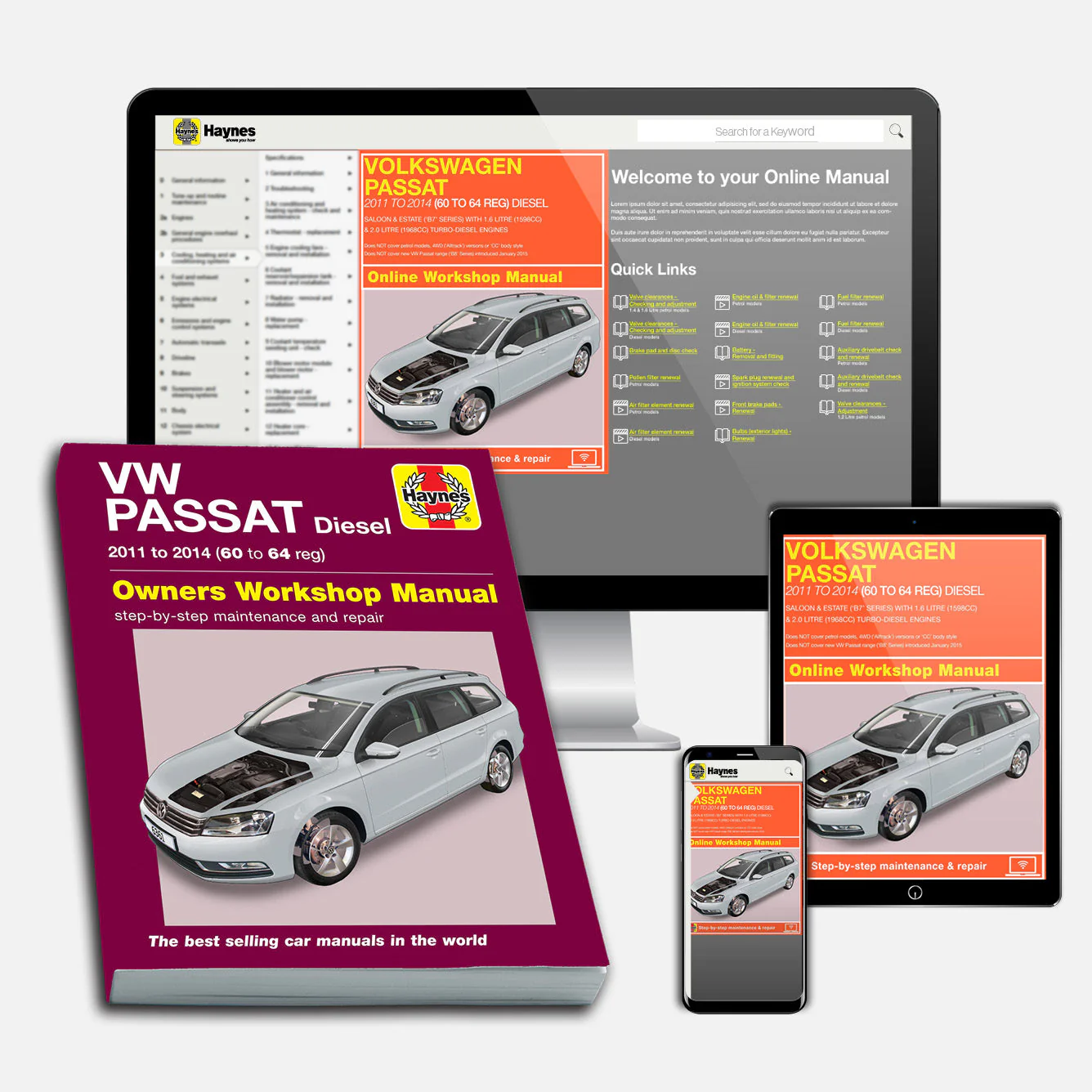 Volkswagen Passat Diesel (2011-2014) 60 to 64 Haynes Repair Manual