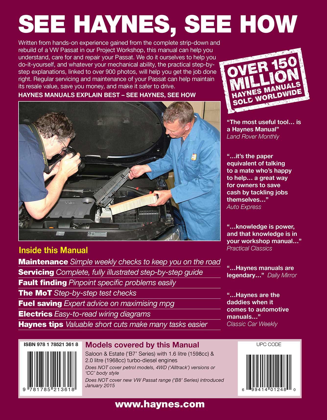 Volkswagen Passat Diesel (2011-2014) 60 to 64 Haynes Repair Manual - Image 3