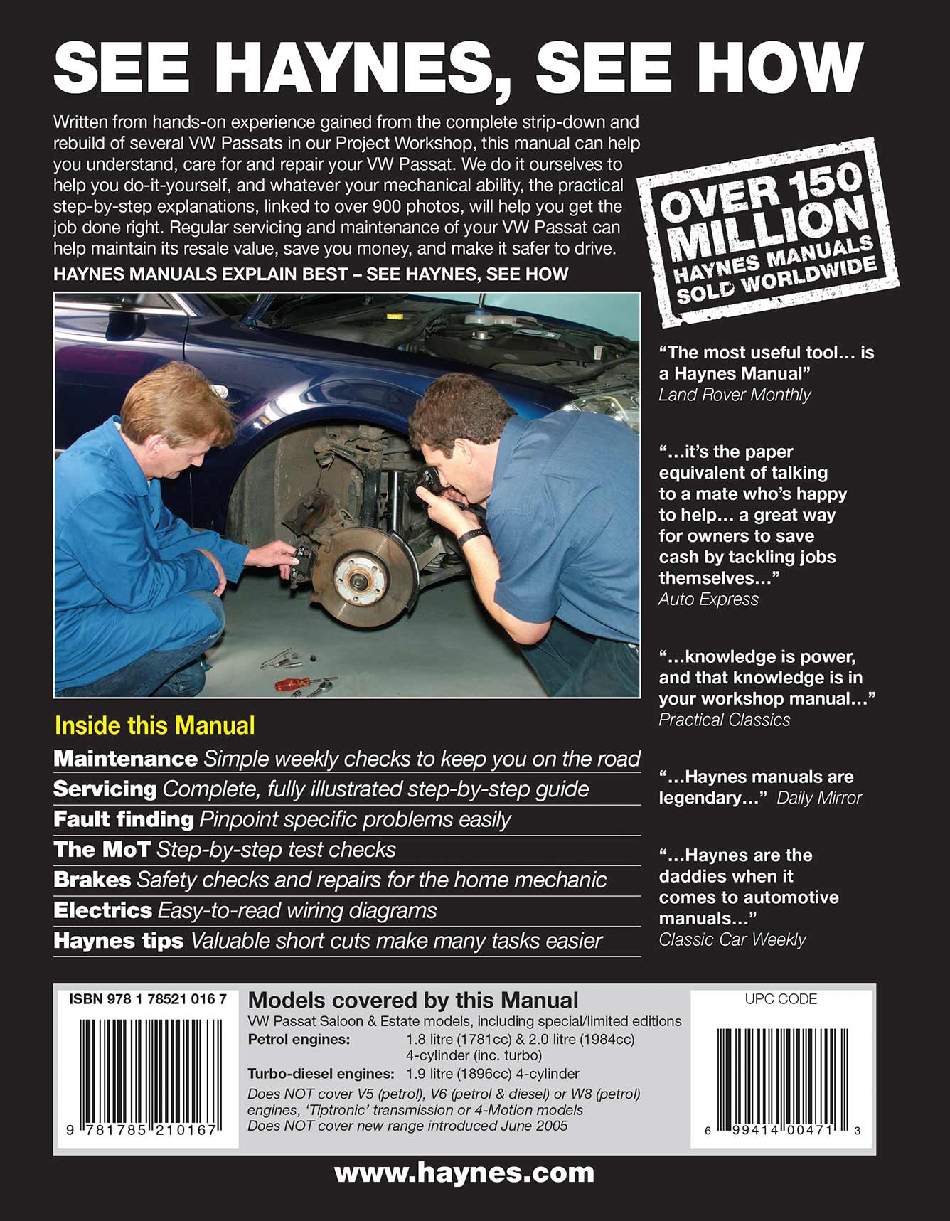 Volkswagen Passat Petrol & Diesel (Dec 2000-May 2005) Haynes Repair Manual - Image 3