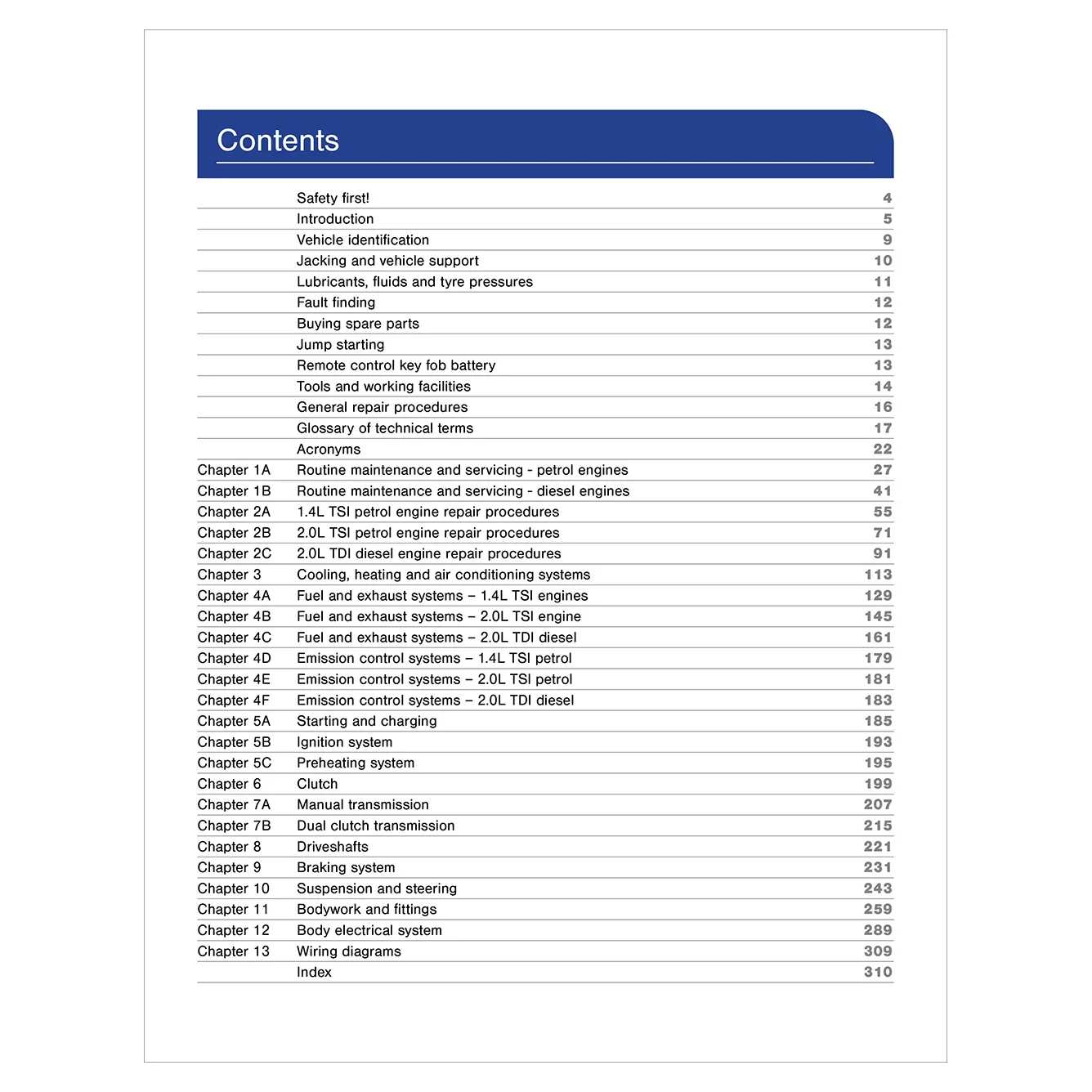 Volkswagen Scirocco (2008 - 2017) Haynes Repair Manual - Image 3