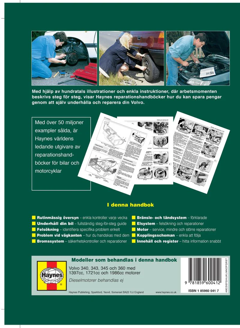 Volvo 340, 343, 345 and 360 (1976-1991) Haynes Repair Manual (svenske utgava) - Image 2