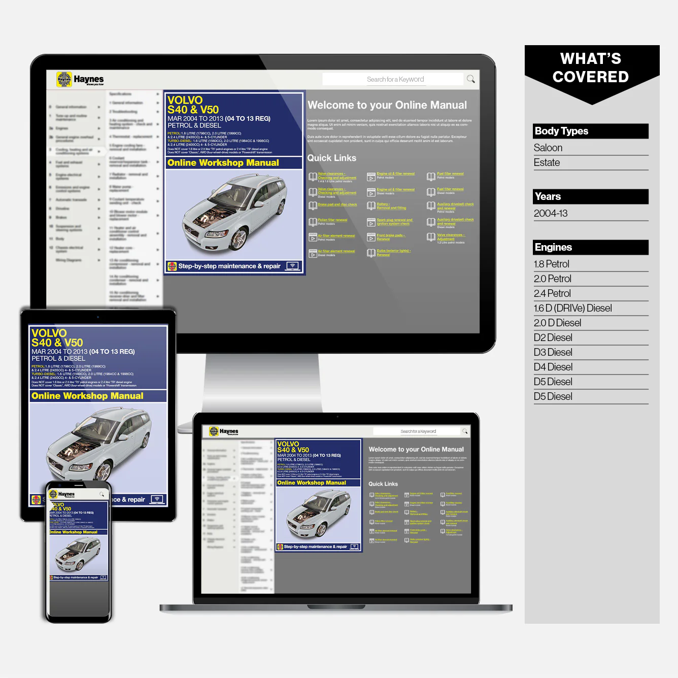 Volvo S40 & V50 Petrol & Diesel (Mar 2004-2013) Haynes Repair Manual - Image 9
