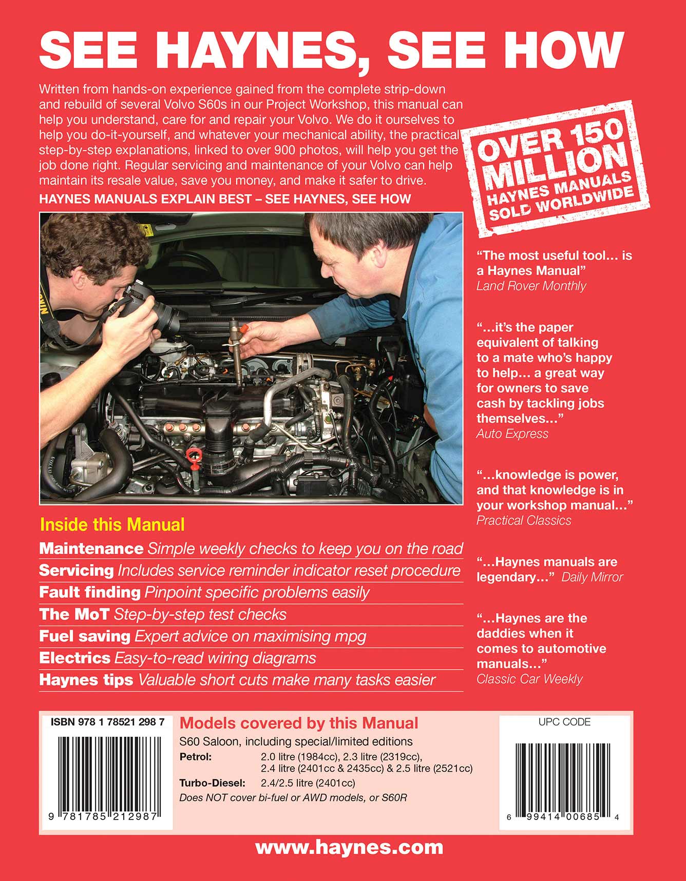 Volvo S60 Petrol & Diesel (2000-2009) Haynes Repair Manual - Image 2