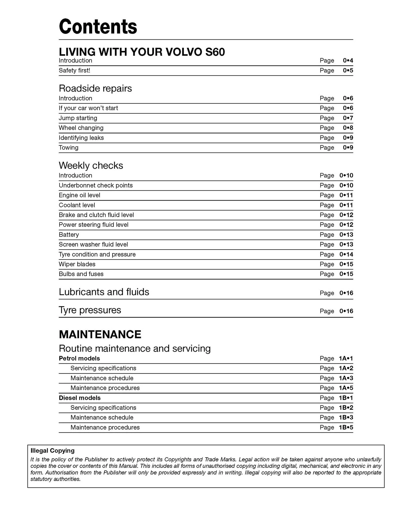 Volvo S60 Petrol & Diesel (2000-2009) Haynes Repair Manual - Image 3